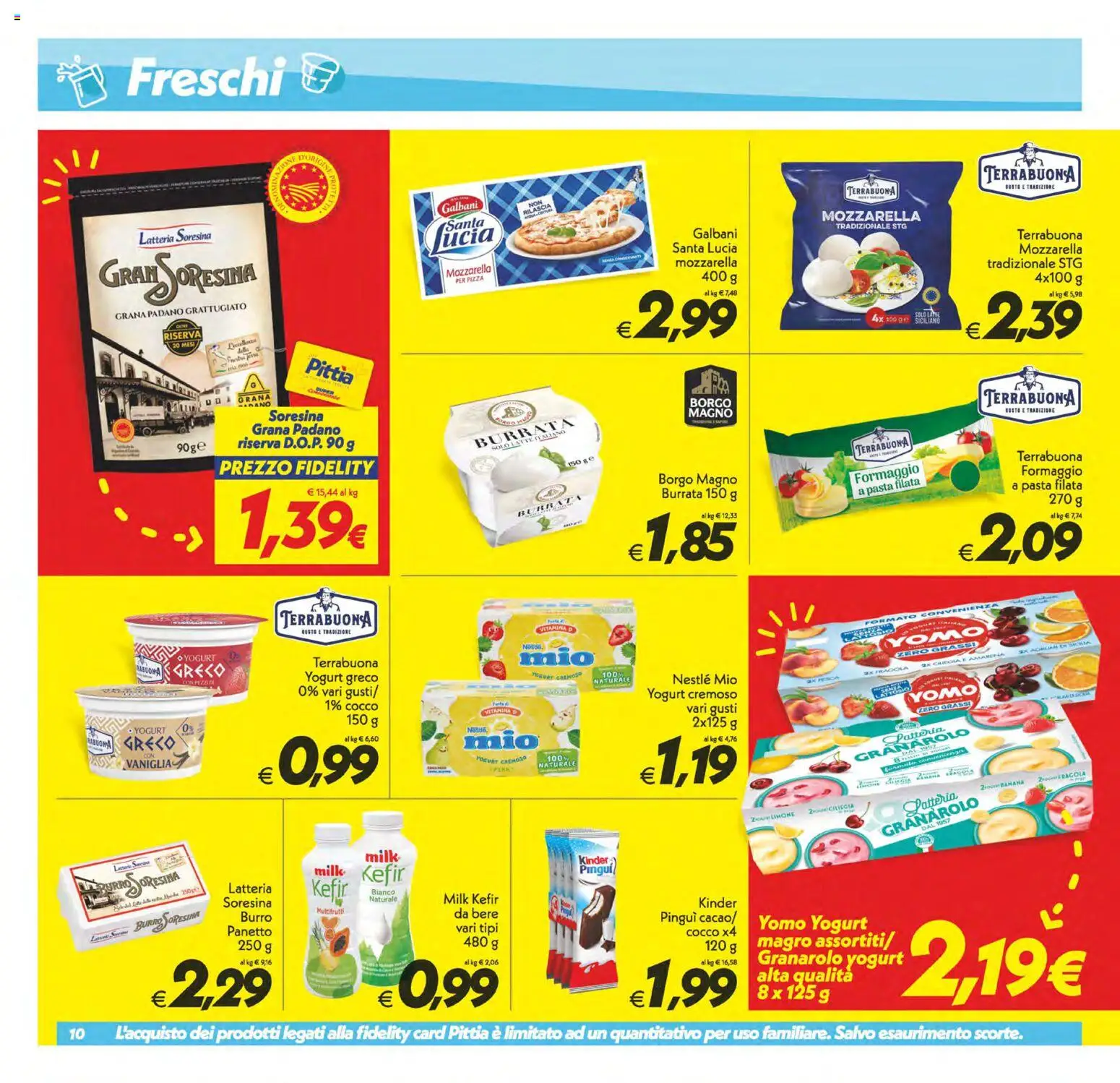 Volantino SuperConveniente del 07.04.2026 | Pagina: 10 | Prodotti: Pizza, Latte, Formaggio, Grana Padano