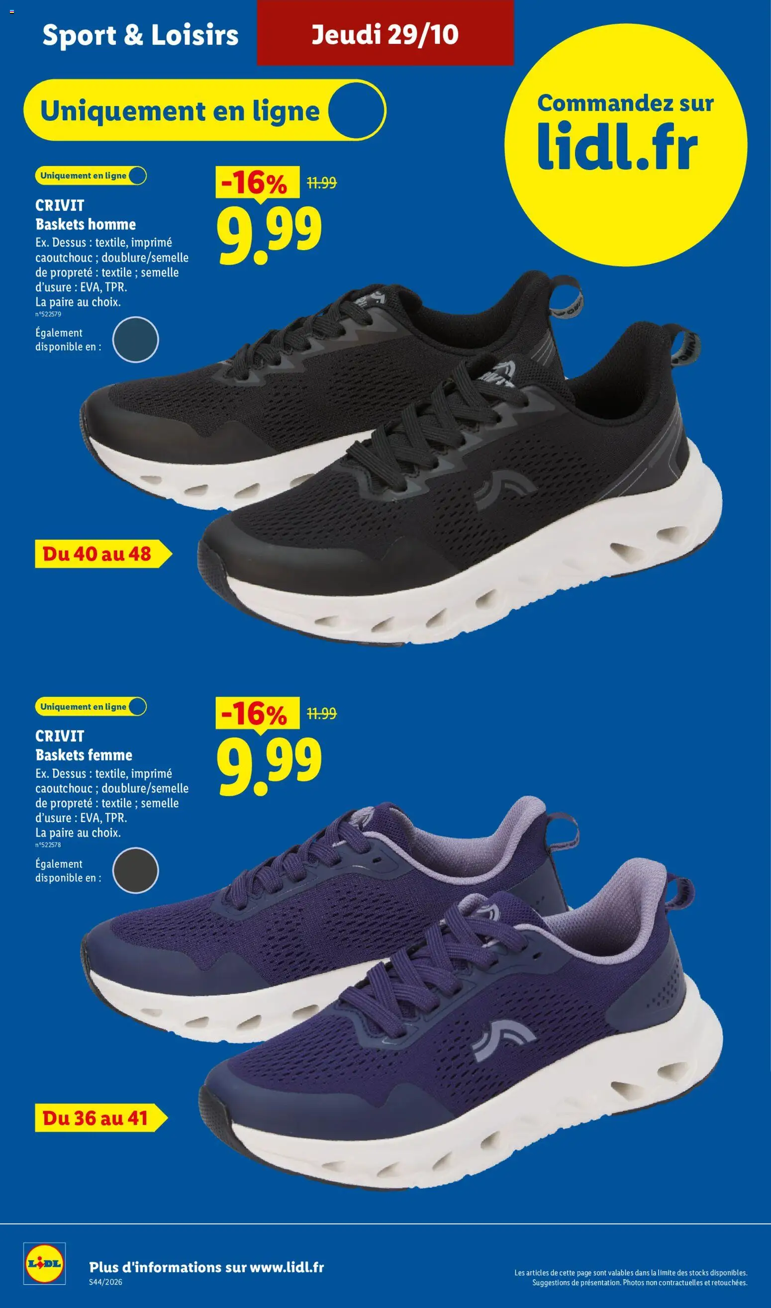 {H1} | Page: 16 | Produits: Baskets homme, Baskets femme, Crivit, Baskets