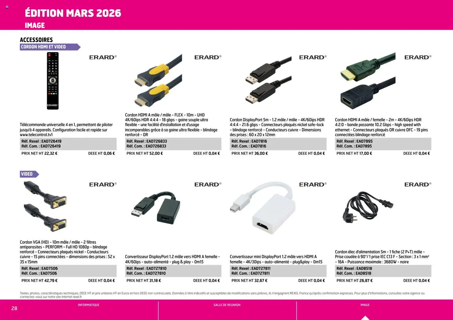 {H1} | Page: 28 | Produits: Vidéo, Télécommande, Convertisseur, Télécommande universelle