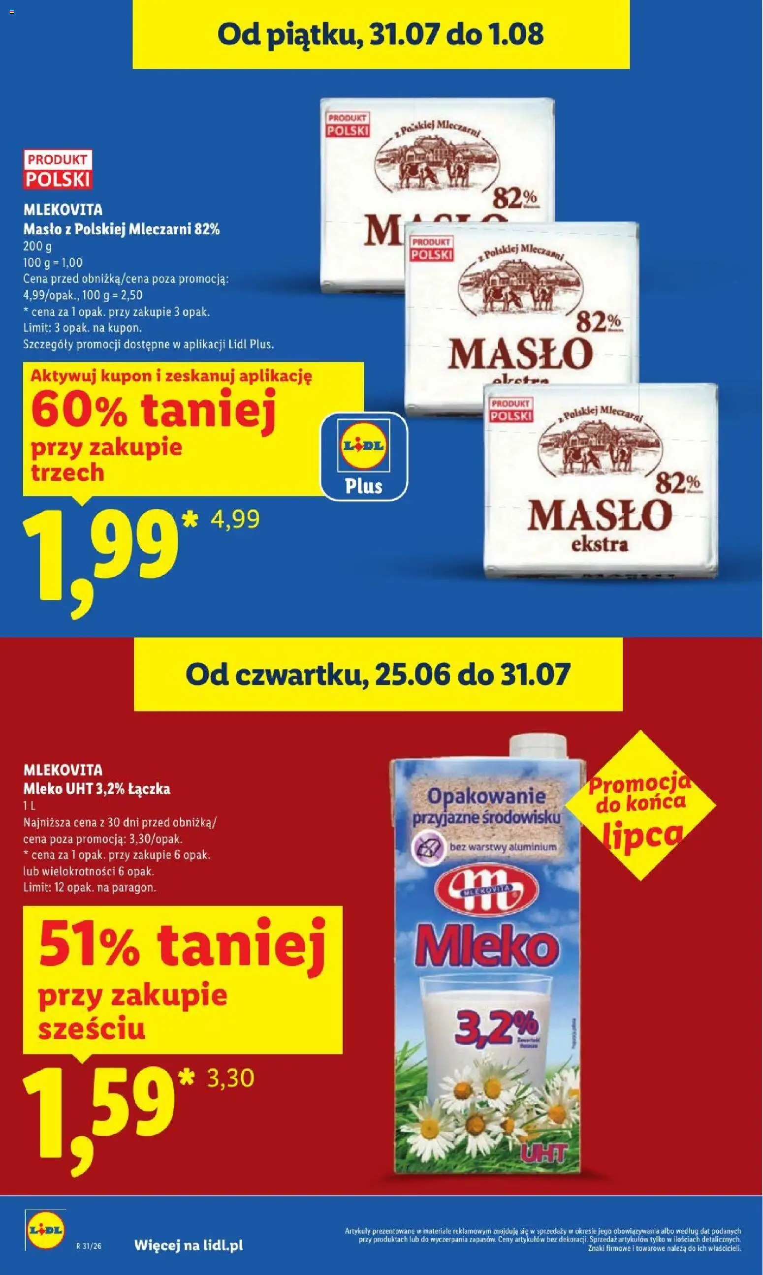 Lidl gazetka od 30.07.2026 | Strona: 10 | Produkty: Mleko, Masło
