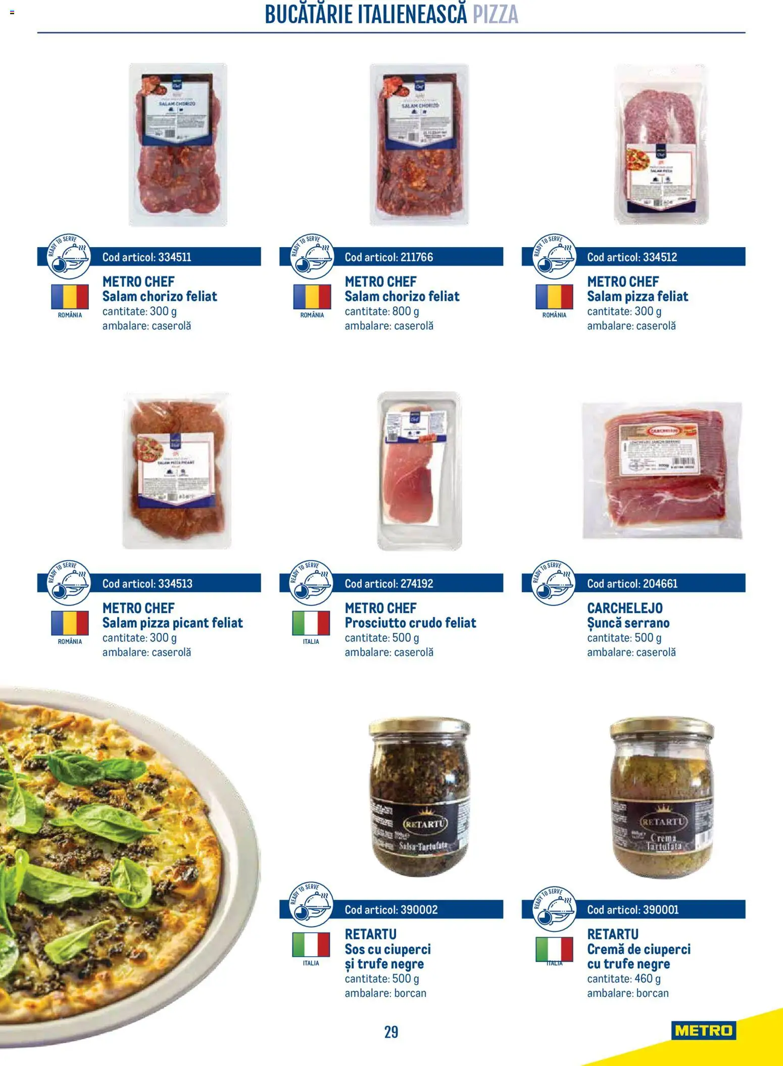 Noul catalog Metro – valabil de la 21.04.2026 | Pagină: 29 | Produse: Bucătărie, Ciuperci, Salam, Șuncă