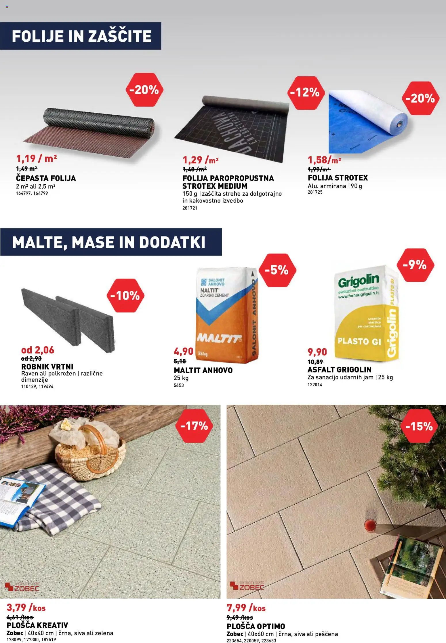 Novi Inpos katalog ponudbe – veljaven od 08.10.2026 | Stran: 21 | Izdelki: Folija, Cement, Robnik, Zelena