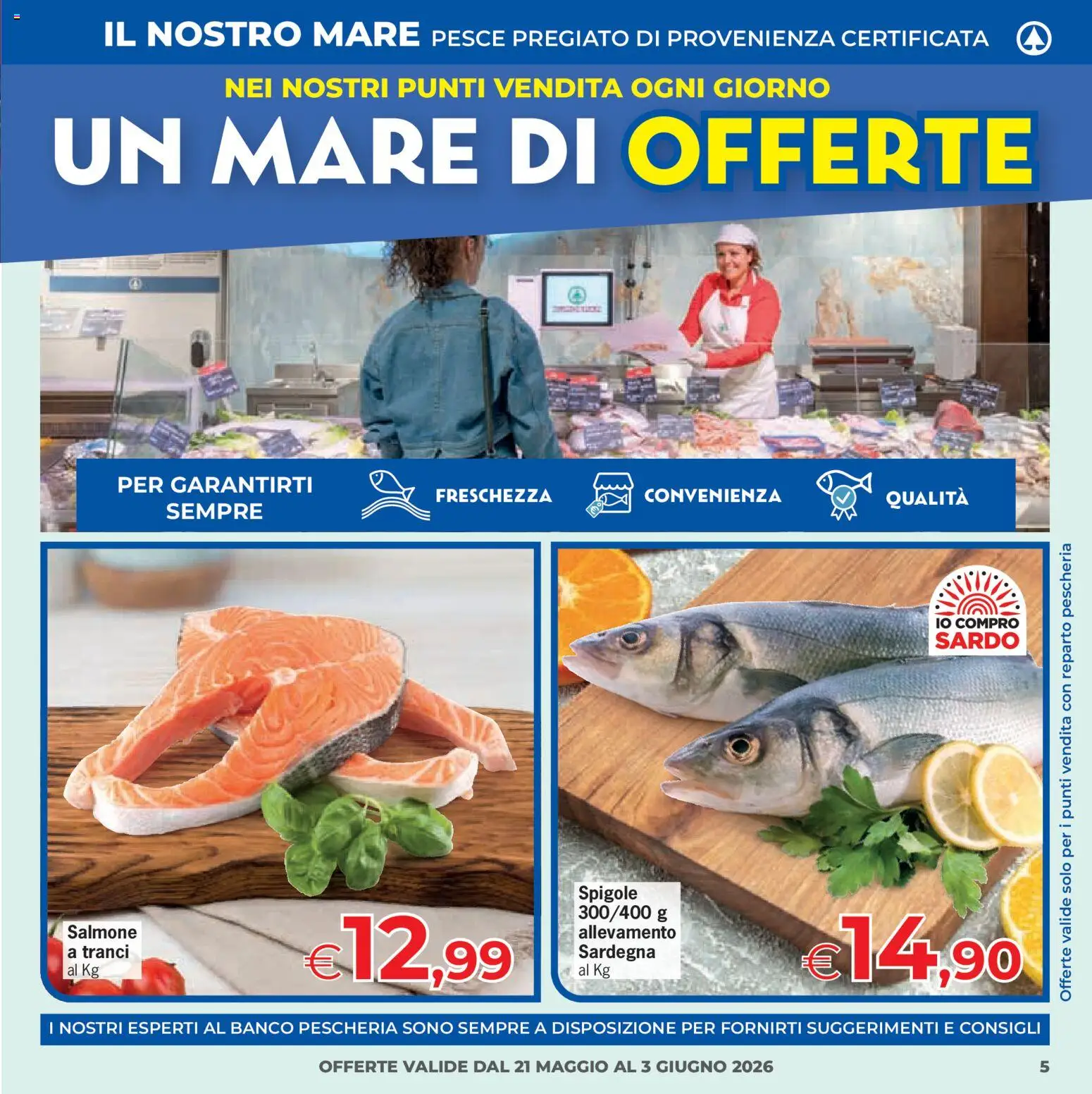 Volantino Eurospar del 21.05.2026 | Pagina: 5 | Prodotti: Salmone, Pesce
