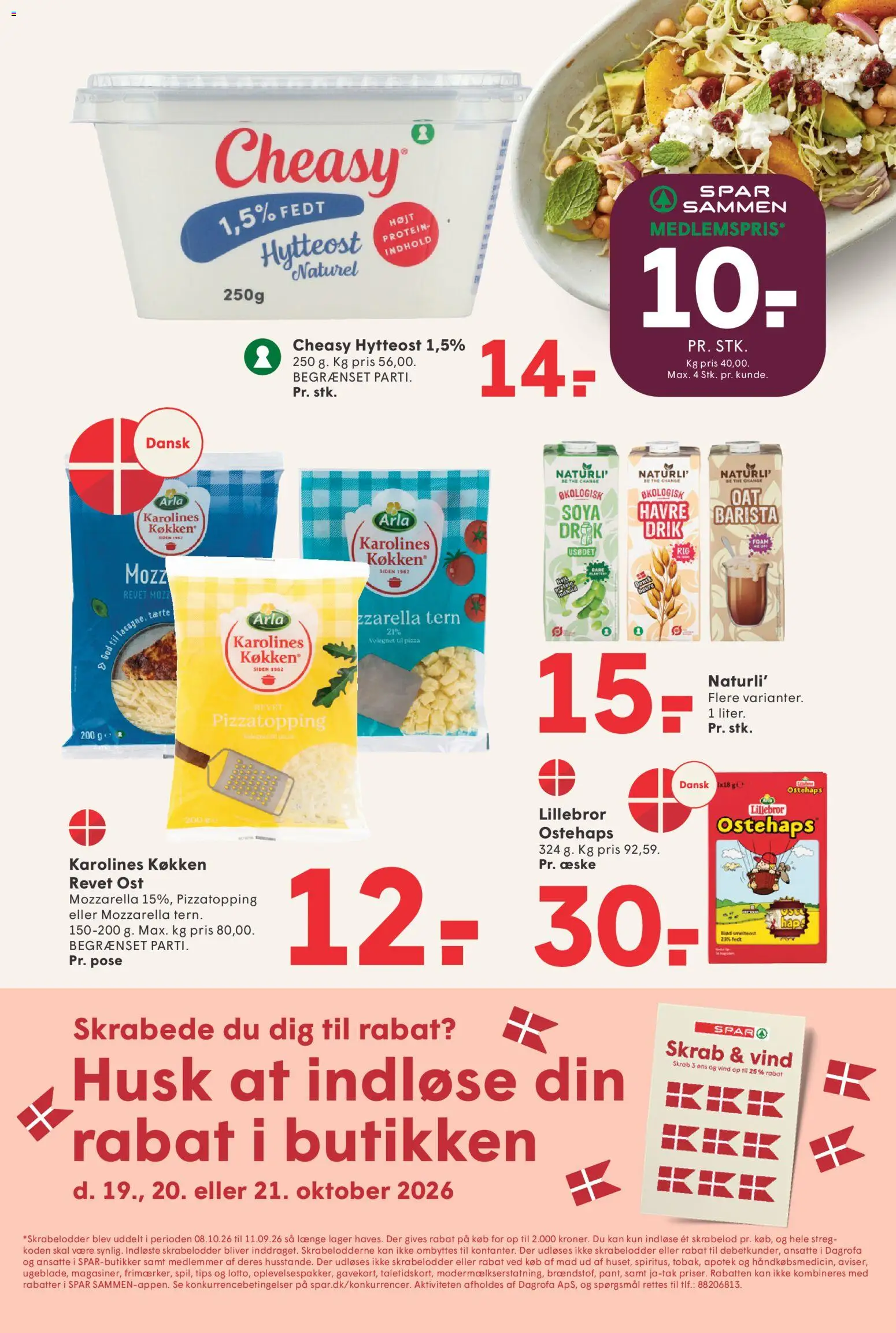 Spar tilbudsavis – gyldig fra 16/10/2026 | Side: 11 | Produkter: Ost, Pizza, Hytteost, Ostehaps