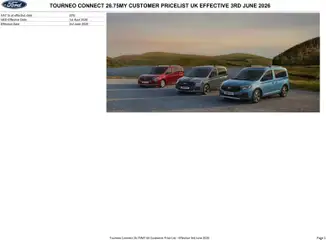 Preview of Ford - Tourneo Connect valid from 01/07/2026