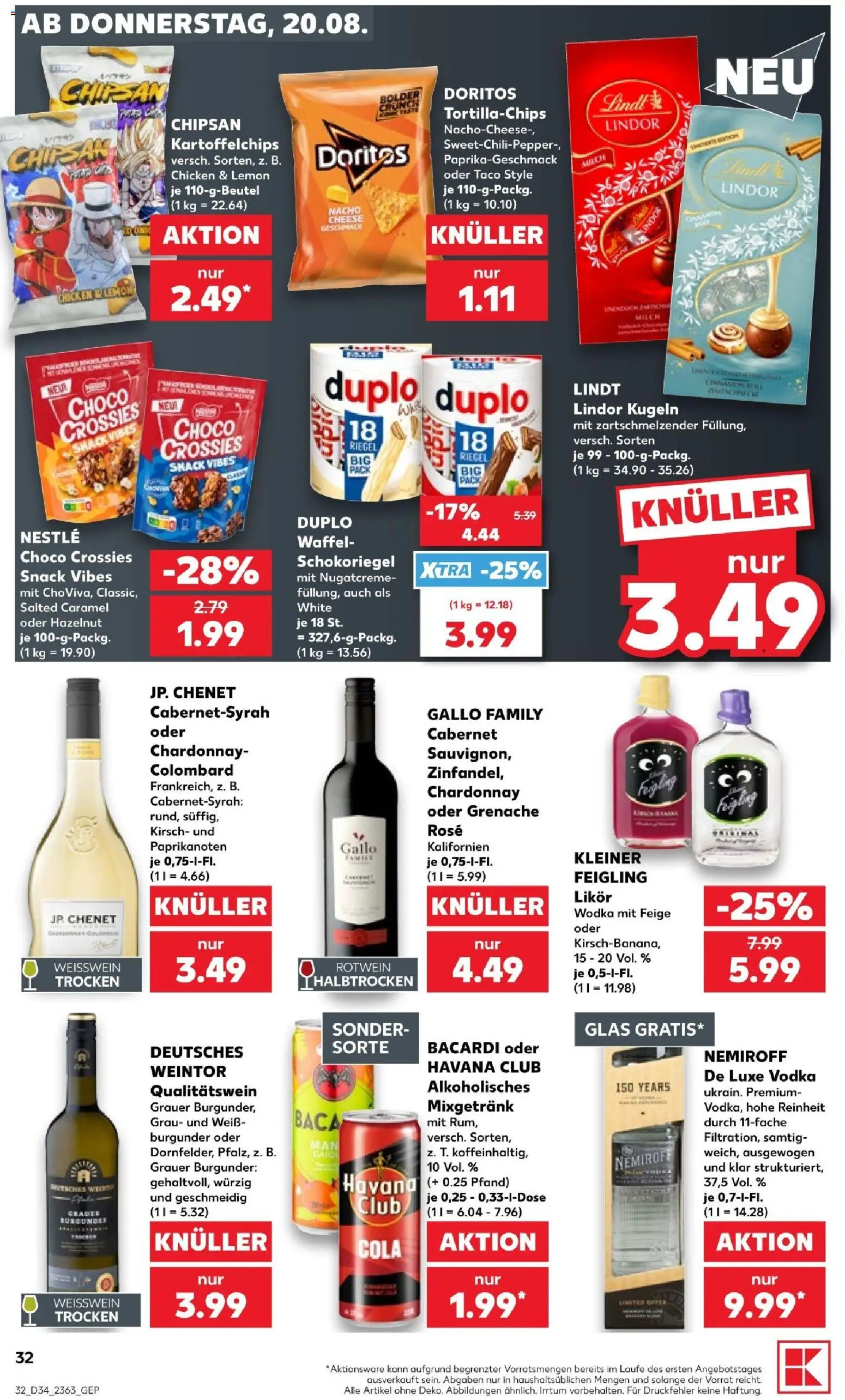 Kaufland Prospekt Bremen – gültig ab 20.08.2026 | Seite: 34 | Produkte: Havana club, Weißwein, Vodka, Wodka