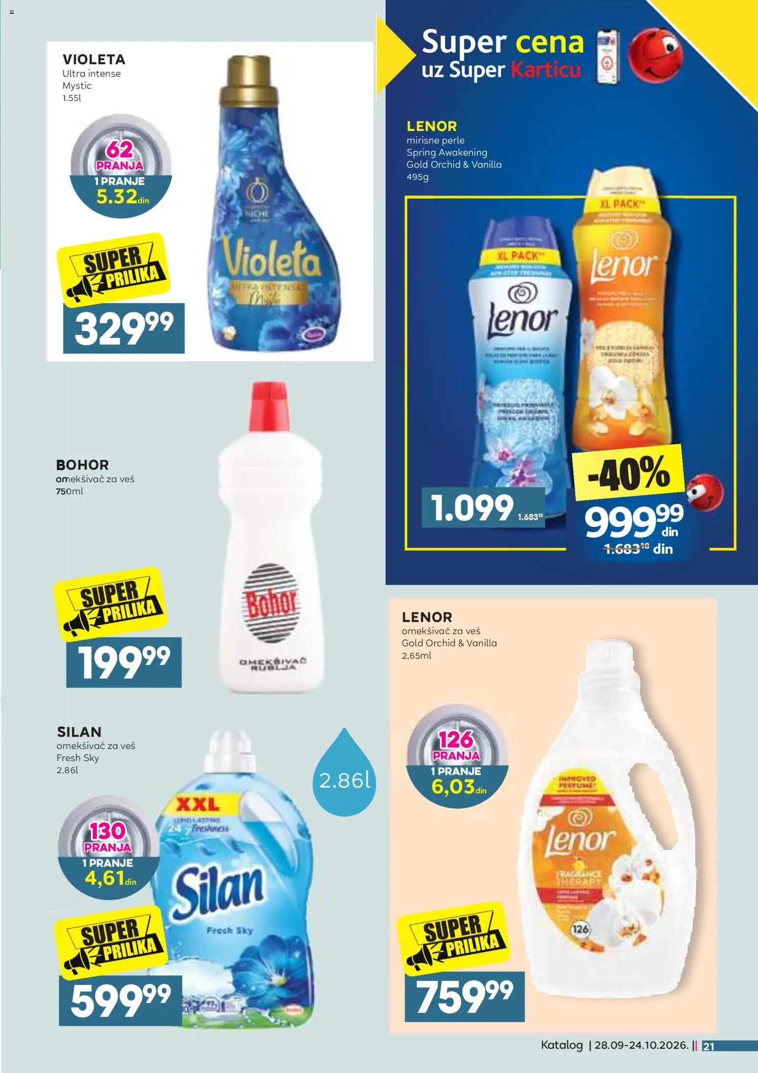 Roda katalog - važi od 28.09.2026 | Strana: 53 | Proizvode: Lenor, Omekšivač, Silan, Omekšivač za veš