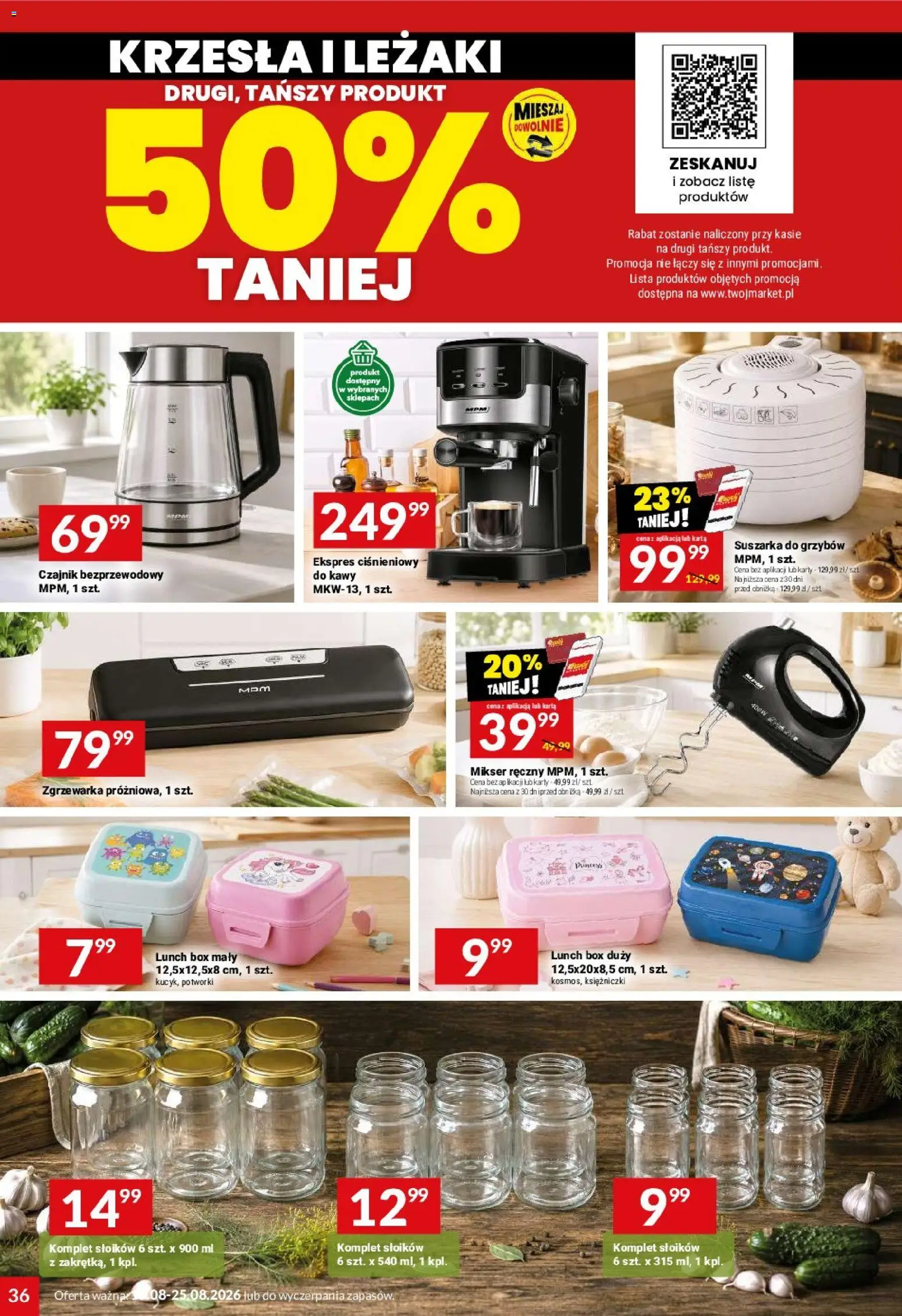 Twój Market gazetka od 19.08.2026 | Strona: 36 | Produkty: Karta, Ekspres ciśnieniowy, Czajnik, Czajnik bezprzewodowy