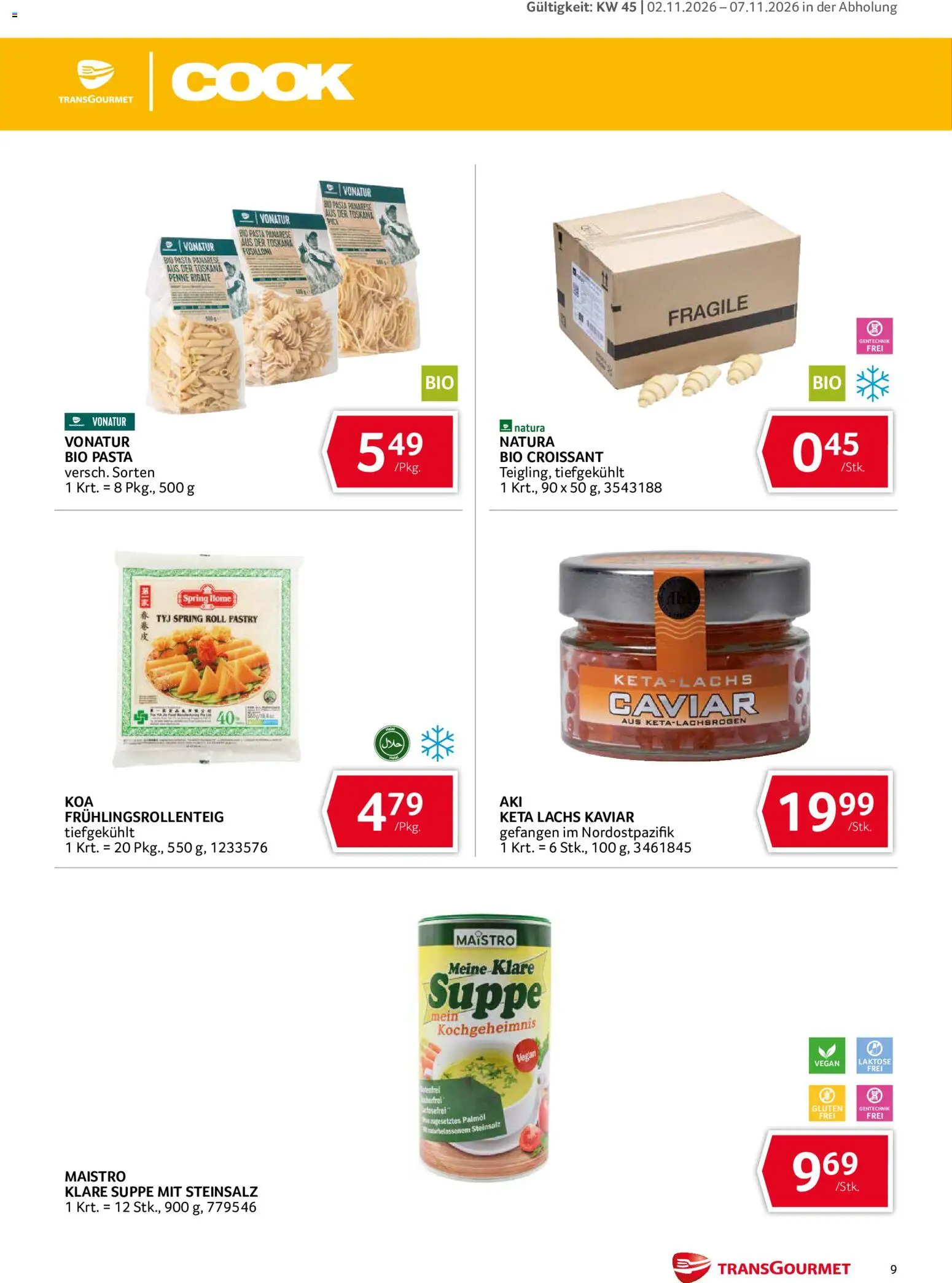 Transgourmet Abhol Aktion gültig ab 02.11.2026 | Seite: 9 | Produkte: Pasta