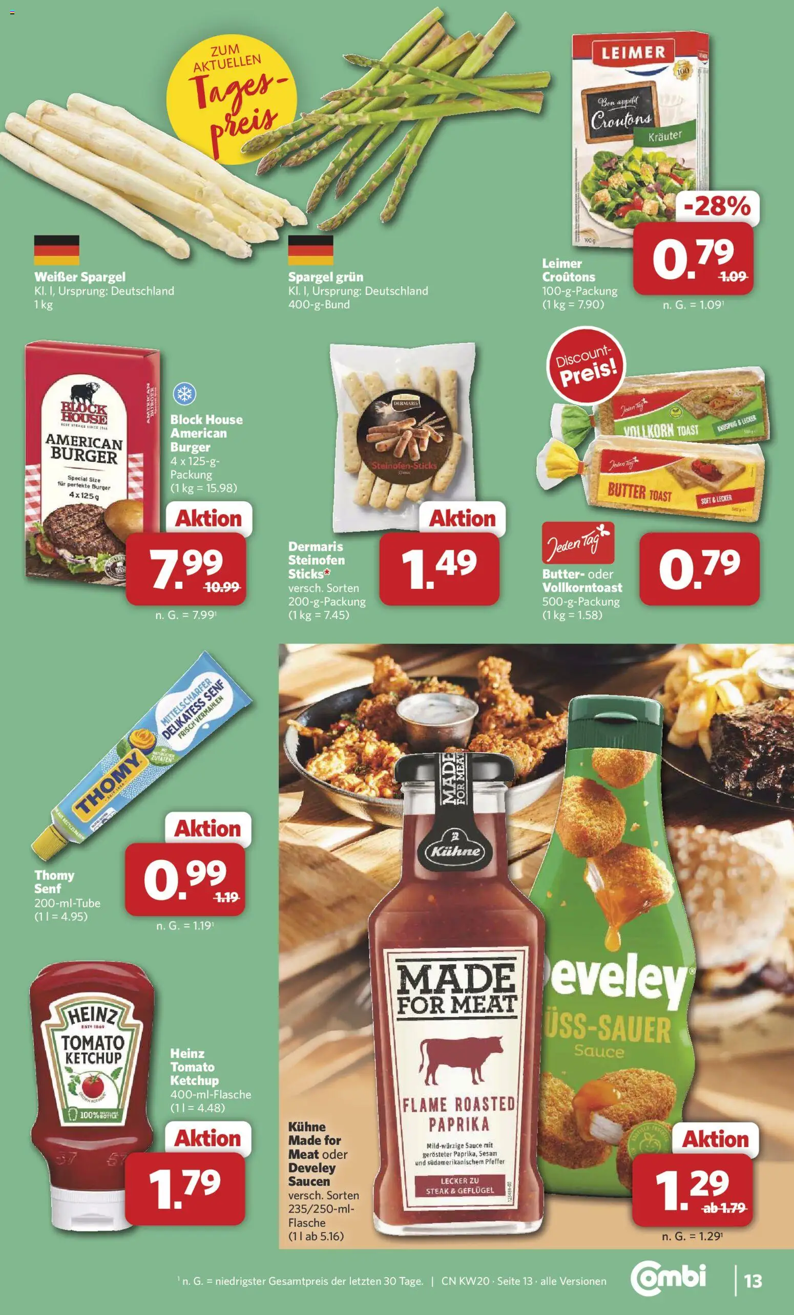 Combi Prospekt 	 – gültig ab 11.05.2026 | Seite: 13 | Produkte: Burger, Spargel, Pfeffer, Steak