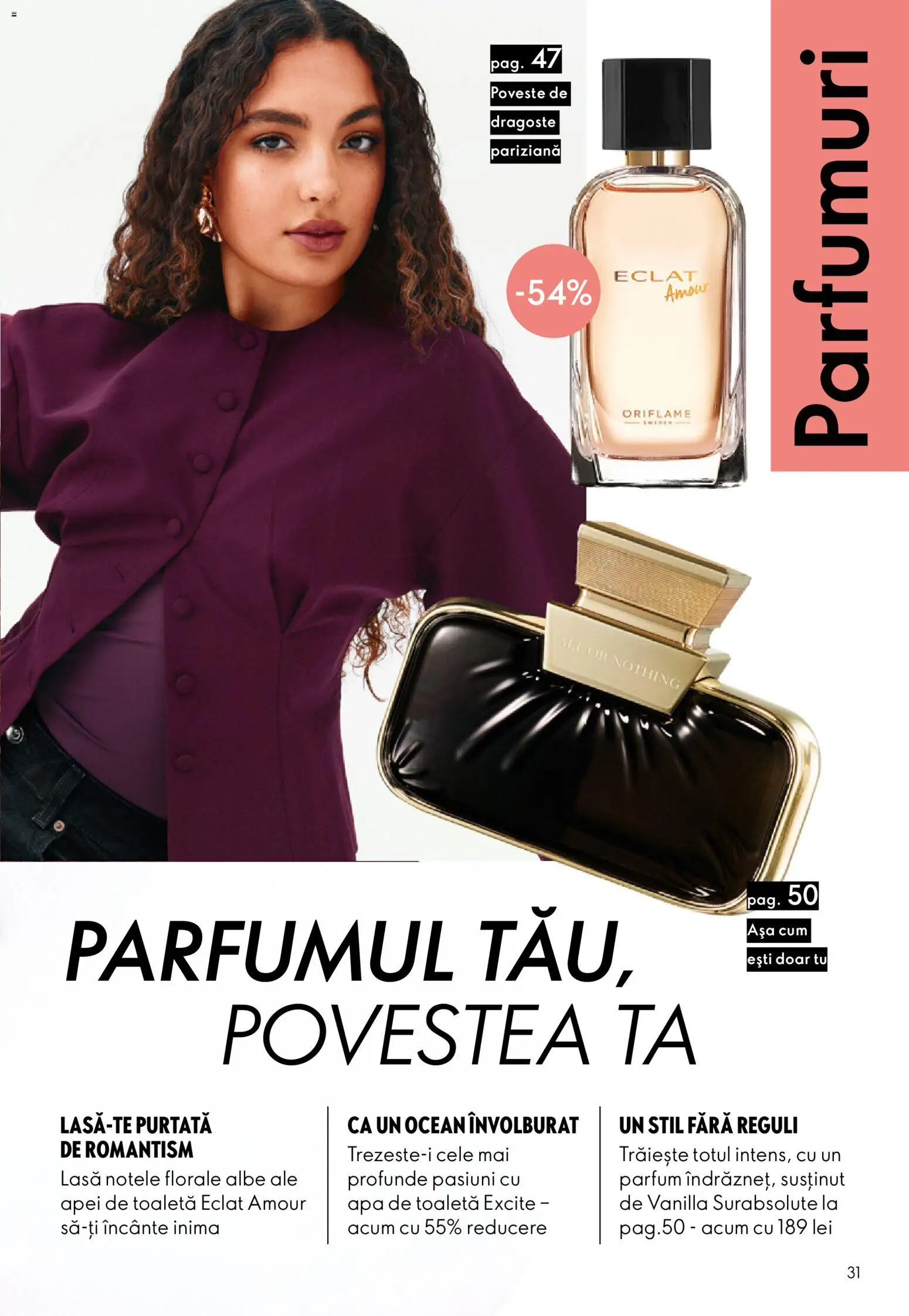 Noul catalog Oriflame – valabil de la 09.09.2026 | Pagină: 31 | Produse: Toaletă, Parfum, Apă de toaletă, Apă
