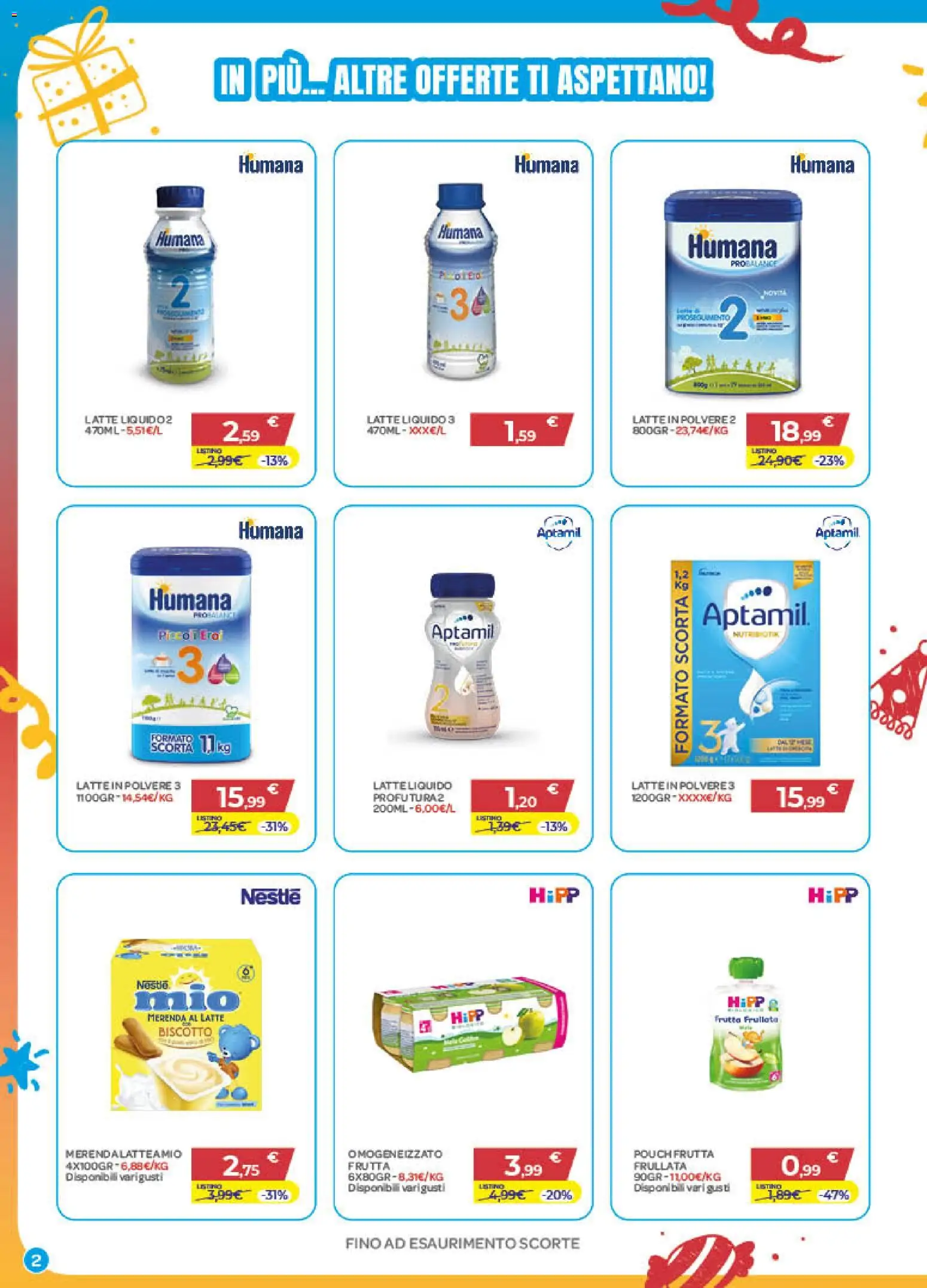 Volantino Bimbo store del 01/10/2026 | Pagina: 2 | Prodotti: Latte in polvere, Frutta, Latte