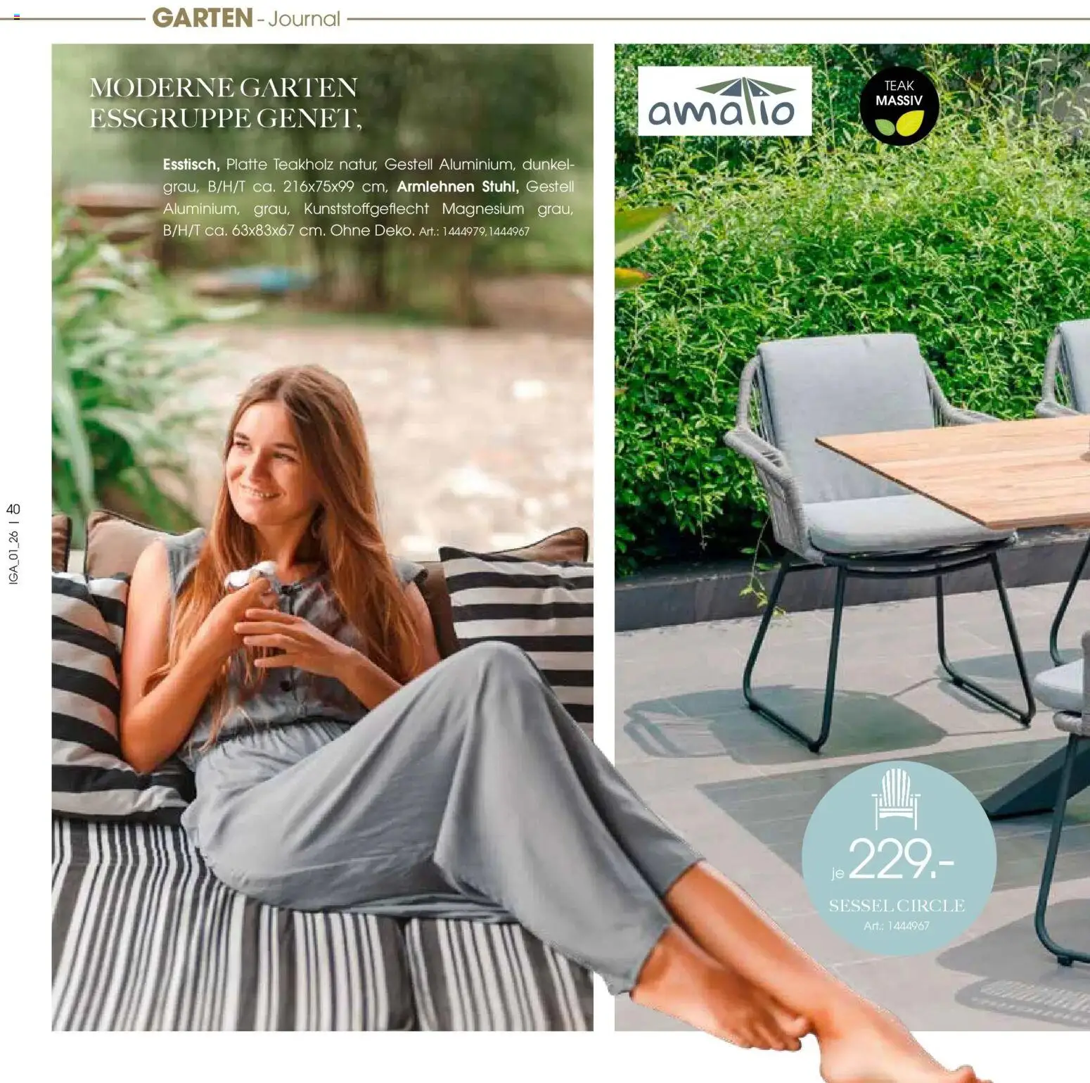 Zurbrüggen Garten Unna – gültig ab 19.03.2025 | Seite: 40 | Produkte: Essgruppe, Sessel