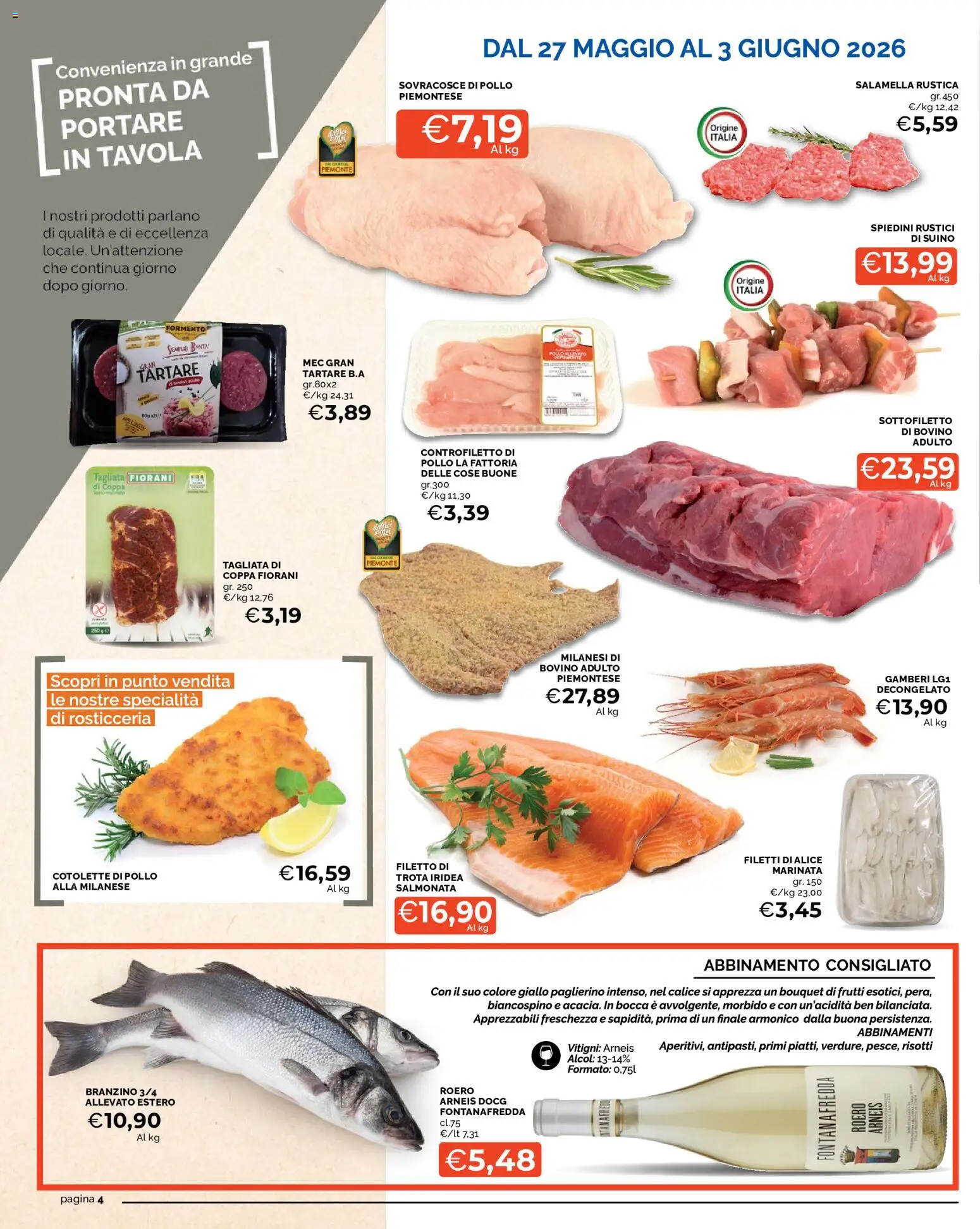 Volantino Mercatò del 27.05.2026 | Pagina: 4 | Prodotti: Calice, Salamella, Suino, Rustici