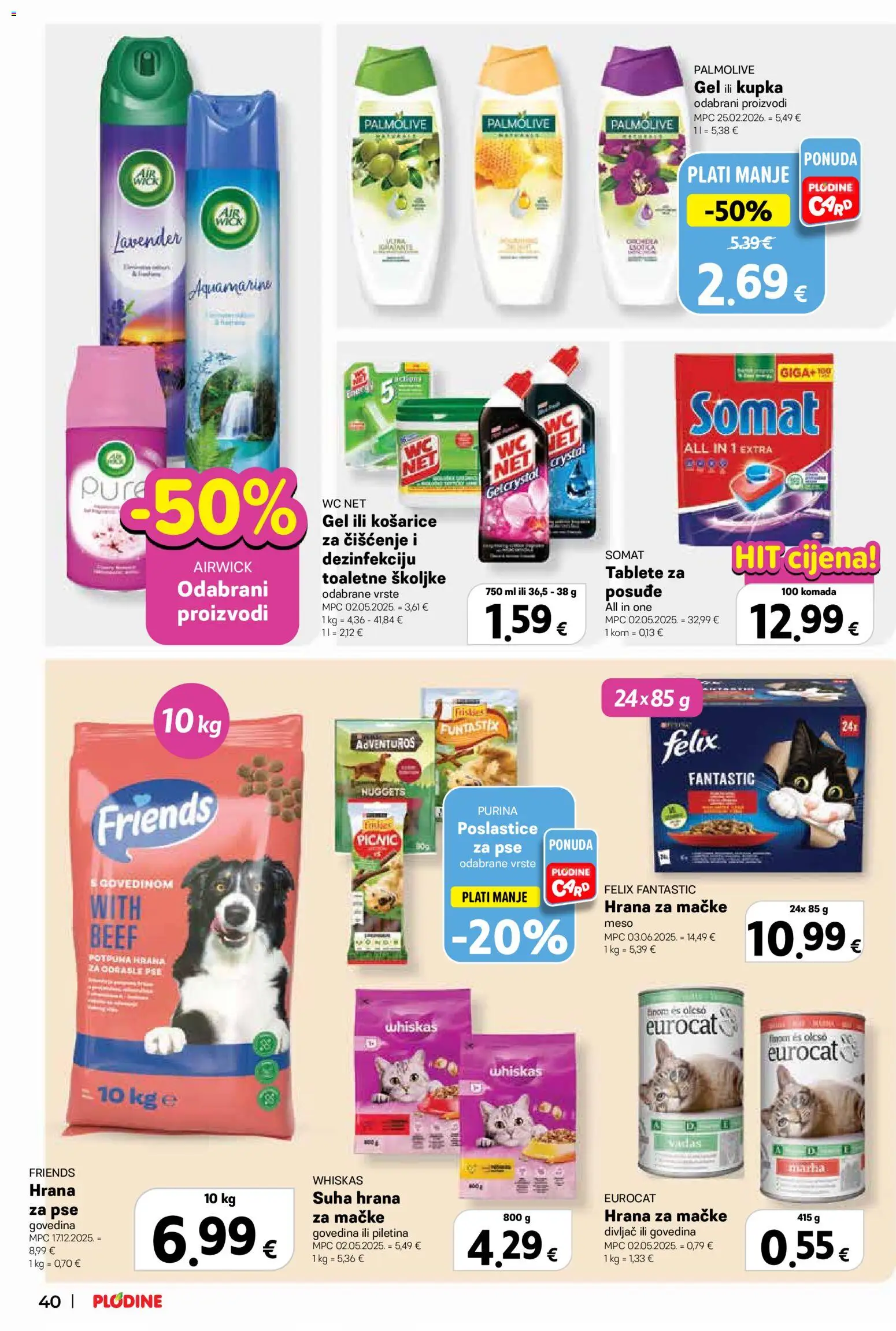 Plodine katalog | vrijedi od 15.07.2026 | Stranica: 40 | Proizvodi: Meso, Piletina, Govedina, WC Net