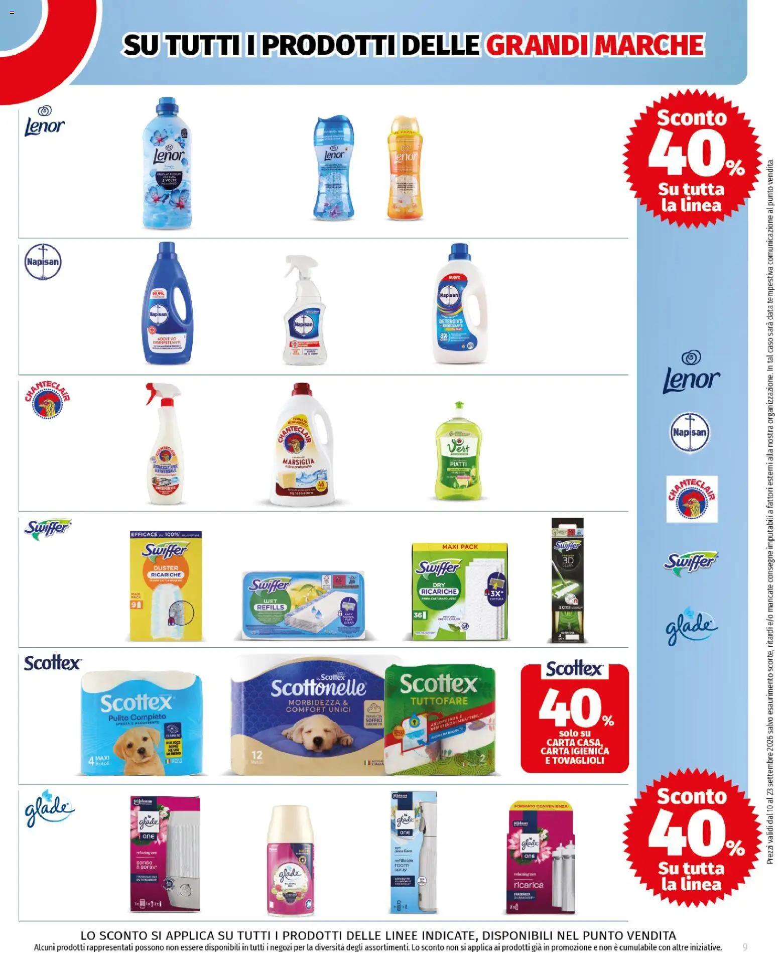 Volantino COOP del 10/09/2026 | Pagina: 9 | Prodotti: Carta igienica, Piatti, Sgrassatore, Data