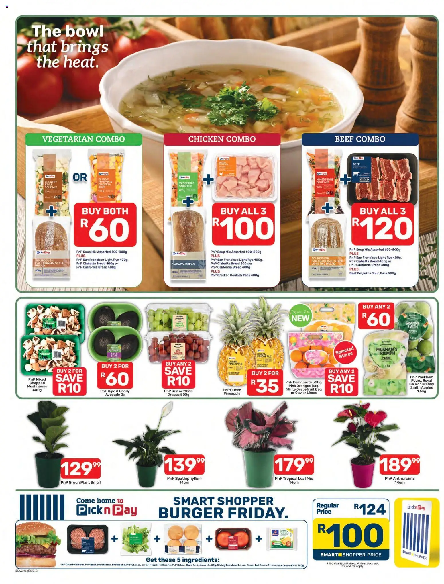 New Pick n Pay catalogue – valid from 27/07/2026 | Page: 2 | Products: Mushrooms, Bakery, Buns, Grapes