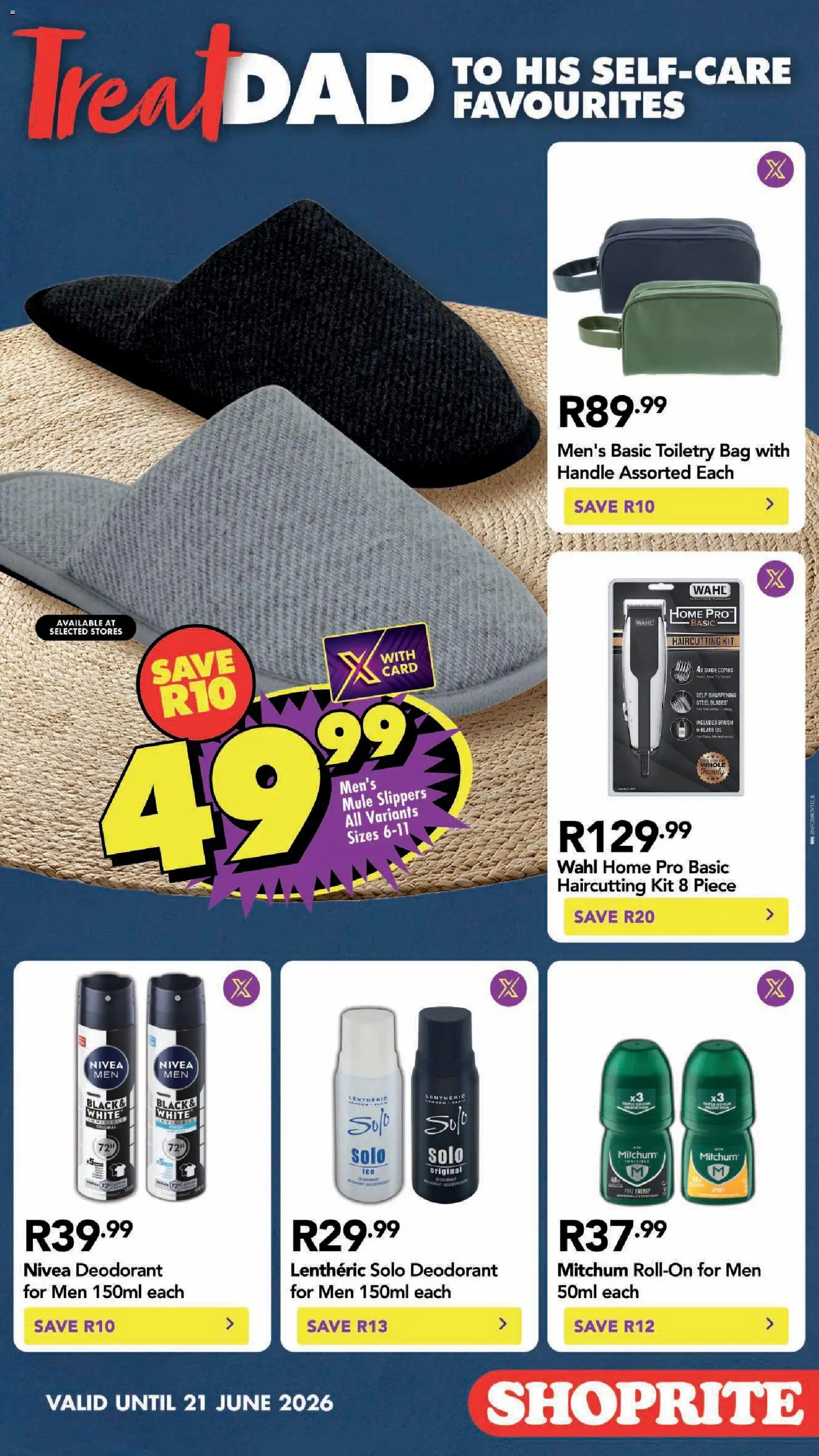 New Shoprite catalogue – valid from 15.06.2026 | Page: 3 | Products: Slippers, Oil, Brush, Deodorant