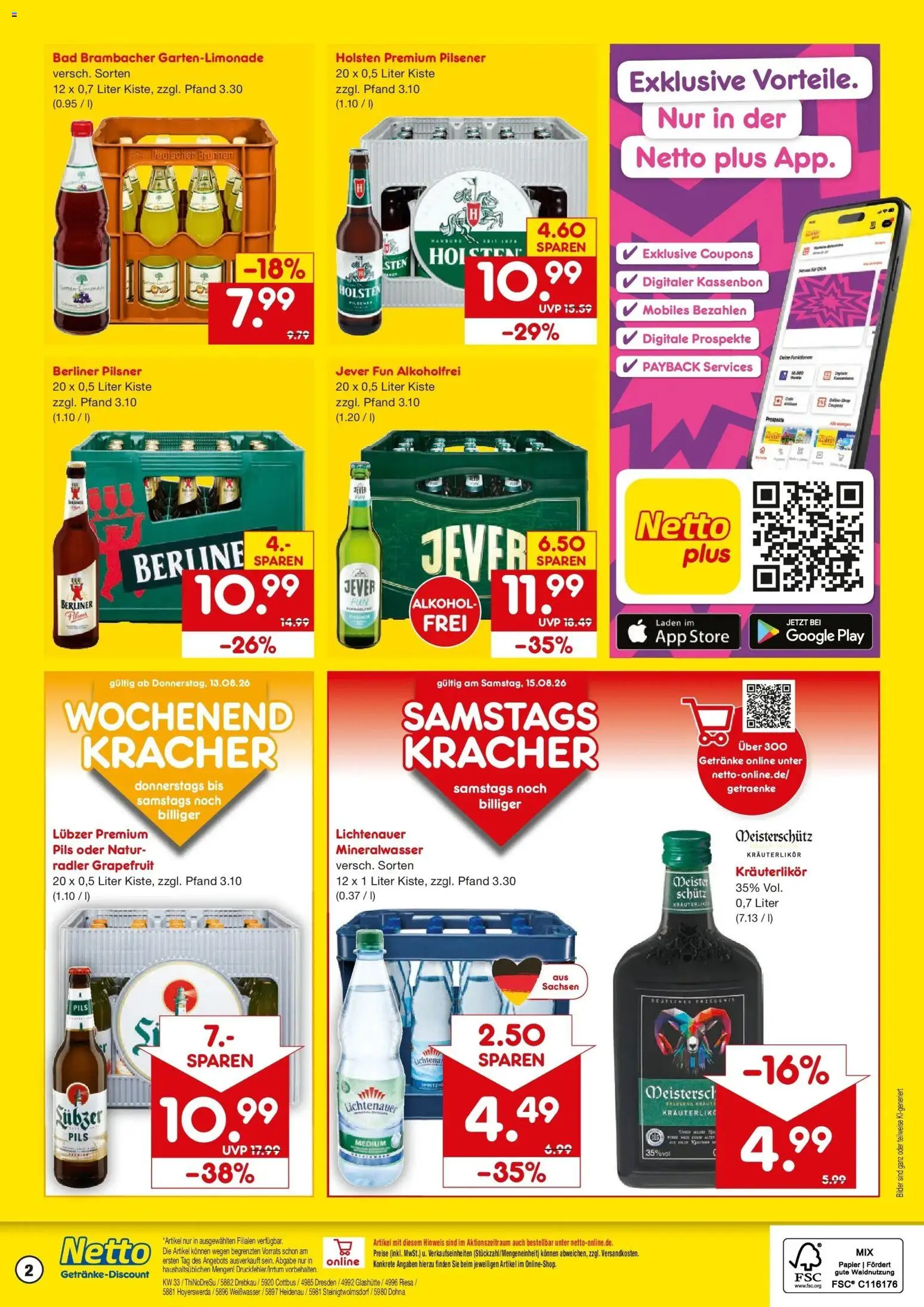Netto Marken-Discount Prospekt Cottbus – gültig ab 10.08.2026 | Seite: 2 | Produkte: Pils, Holsten, Bilder, Jever