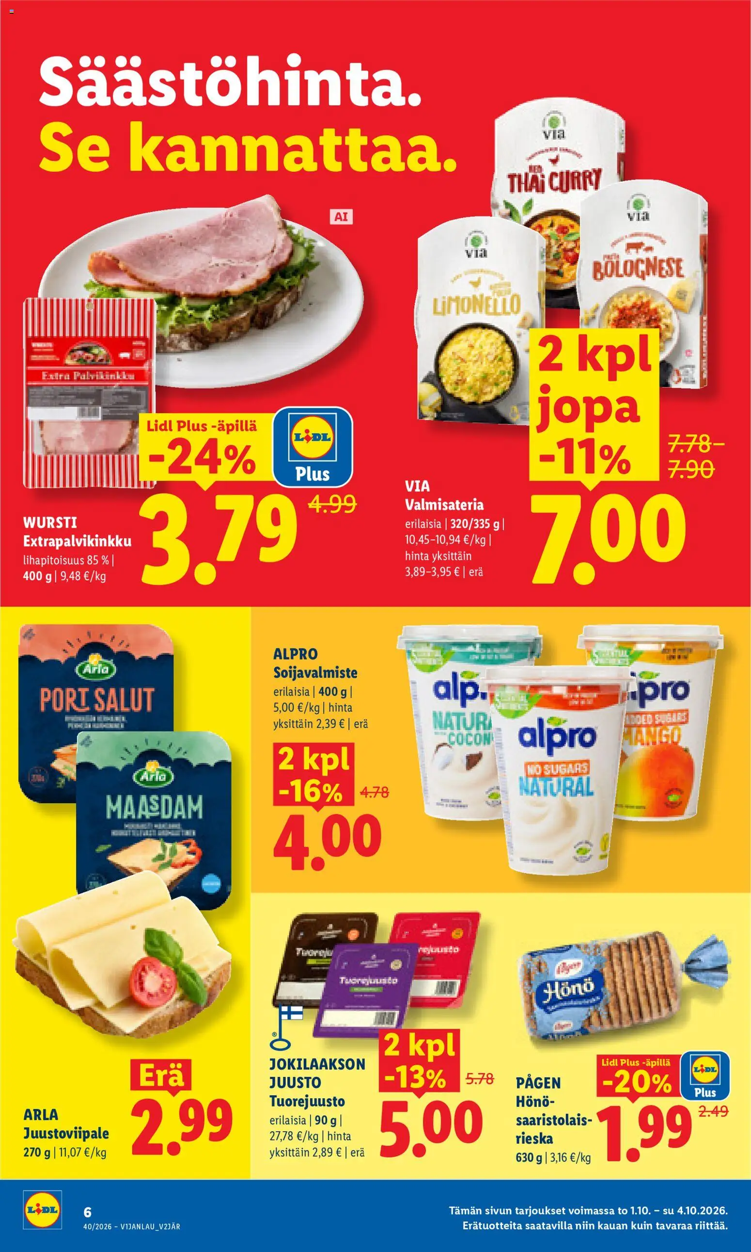 Lidl tarjoukset – voimassa 01/10/2026 alkaen | Sivu: 6 | Tuotteet: Mango, Curry, Juusto
