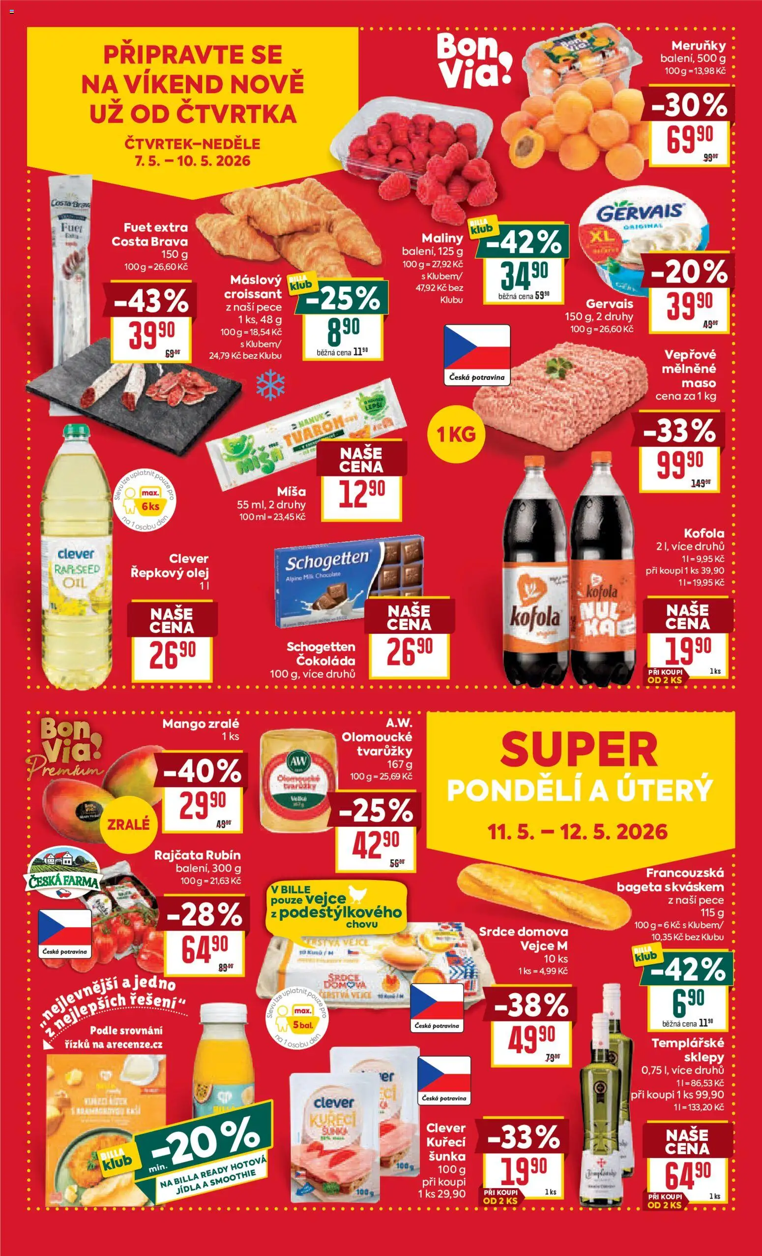 Billa Malý leták od 06.05.2026 | Strana: 4 | Produkty: Mango, Meruňky, Fuet, Bageta