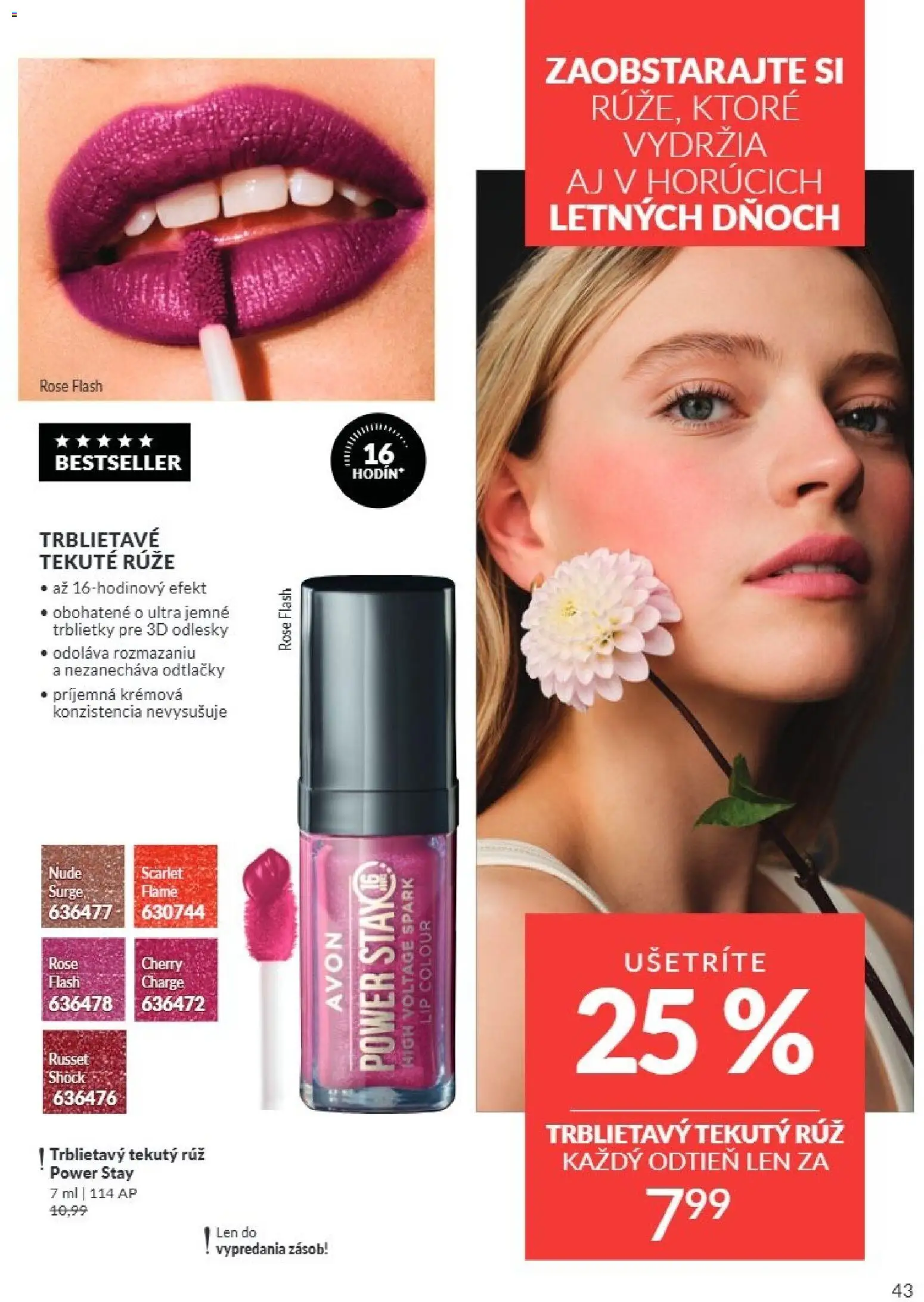 Nové Avon akcie – leták je platný od 01.07.2026 | Strana: 43 | Produkty: Ruže