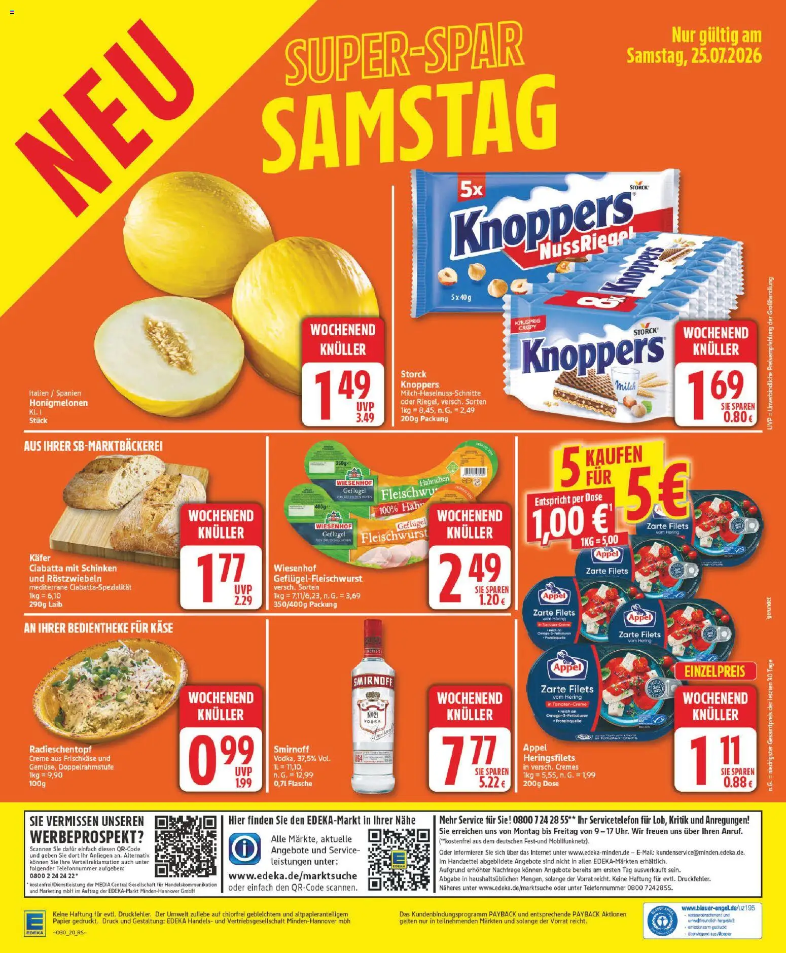 Edeka Prospekt – gültig ab 20.07.2026 | Seite: 24 | Produkte: Hering, Milch, Käse, Schinken