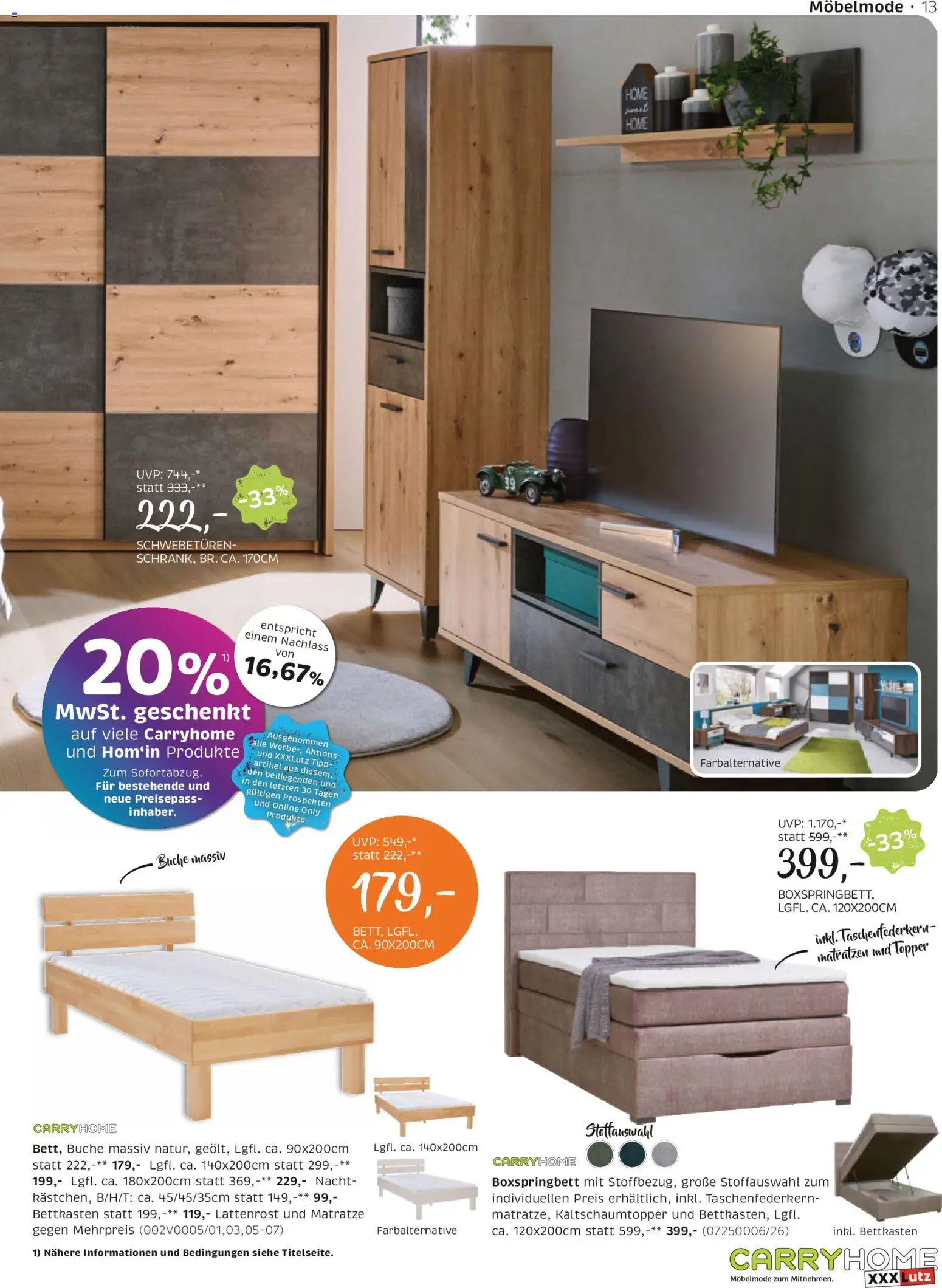 XXXLutz Carry Home gültig ab 05.05.2026 | Seite: 13 | Produkte: Matratze, Lattenrost