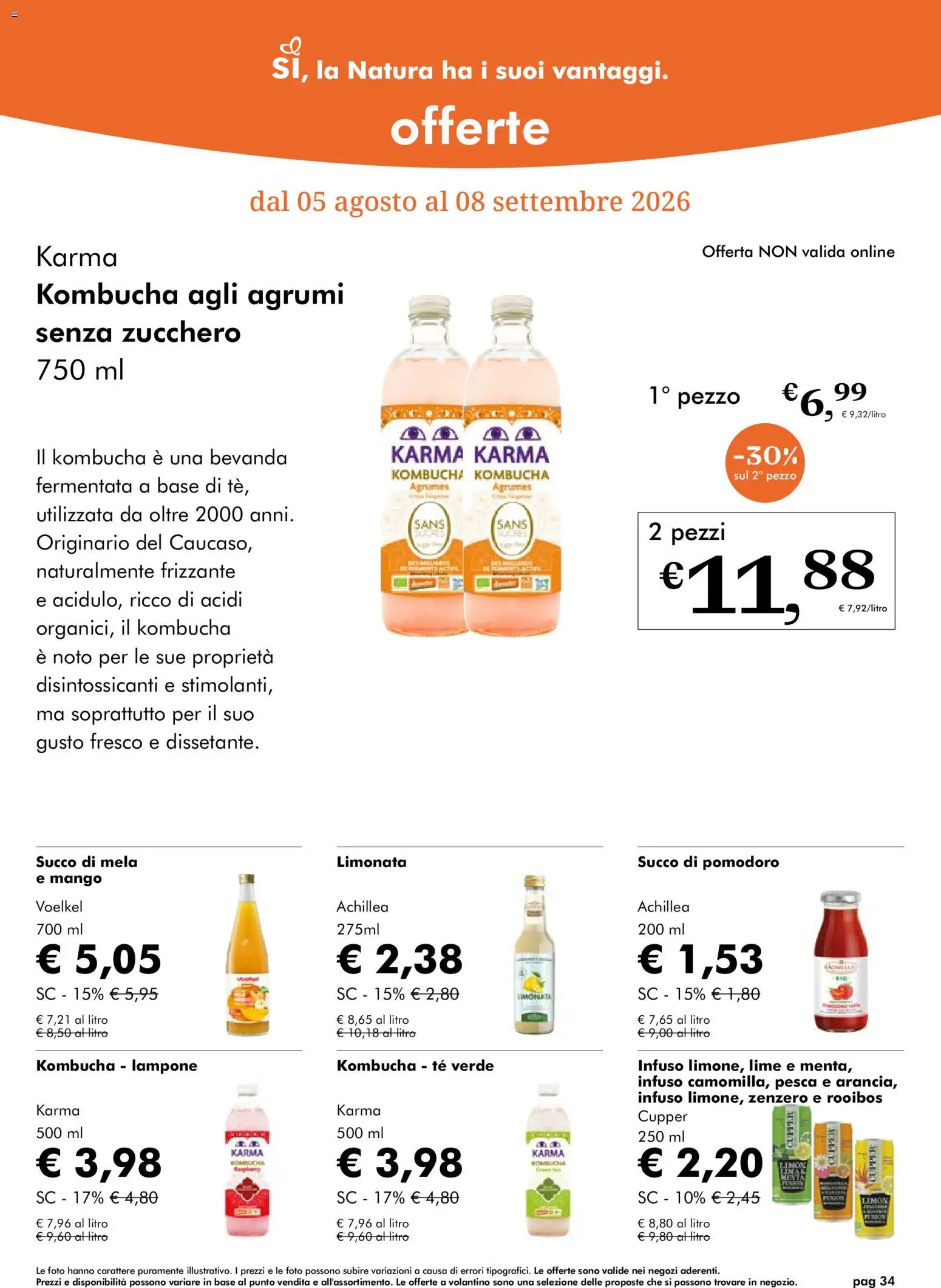 Volantino Natura Sì del 05/08/2026 | Pagina: 34