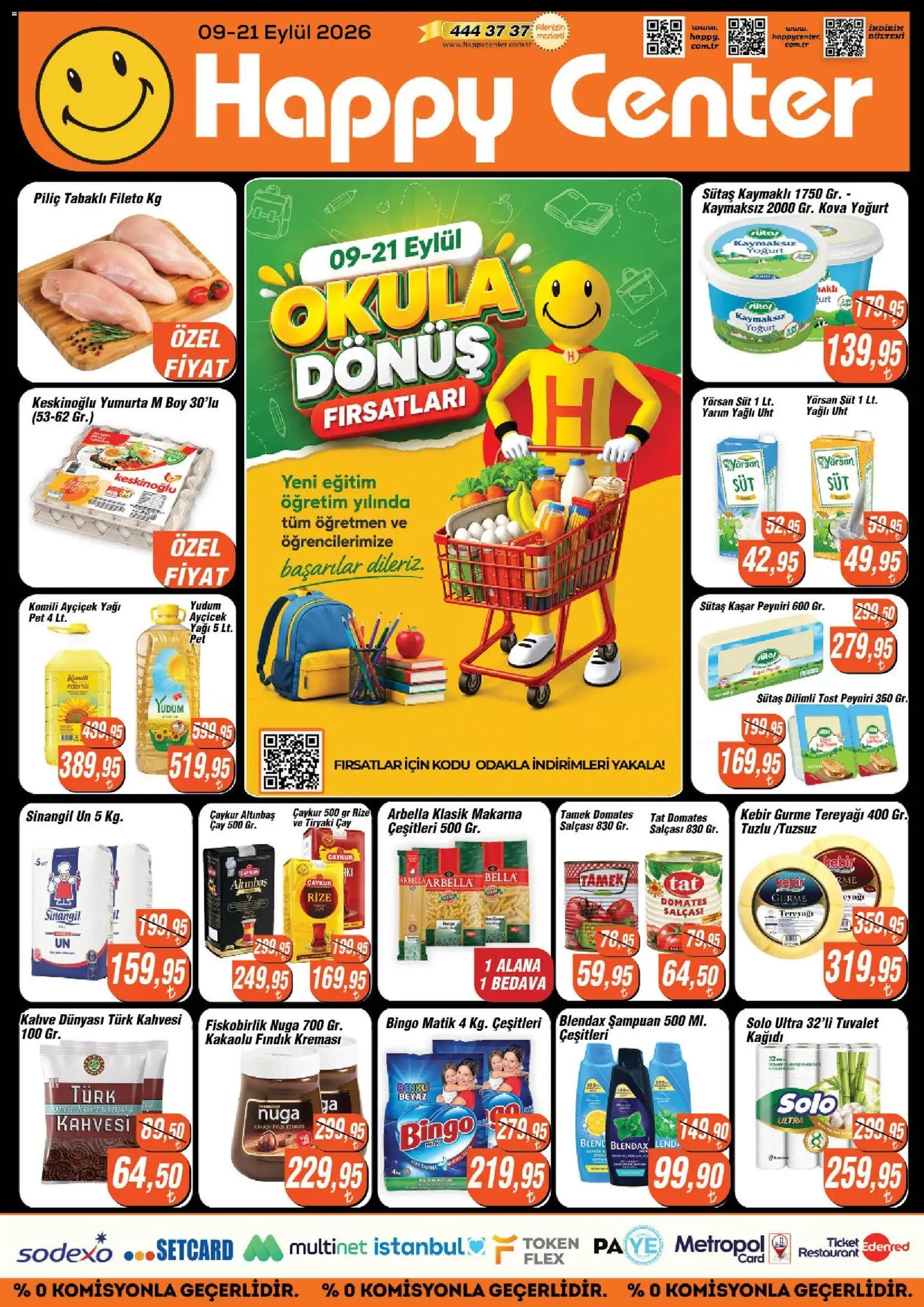 Happy Center Katalog - 09 Eylül 2026 tarihinden itibaren geçerlidir | Sayfa: 1 | Ürünler: Yumurta, Domates, Makarna, Fındık