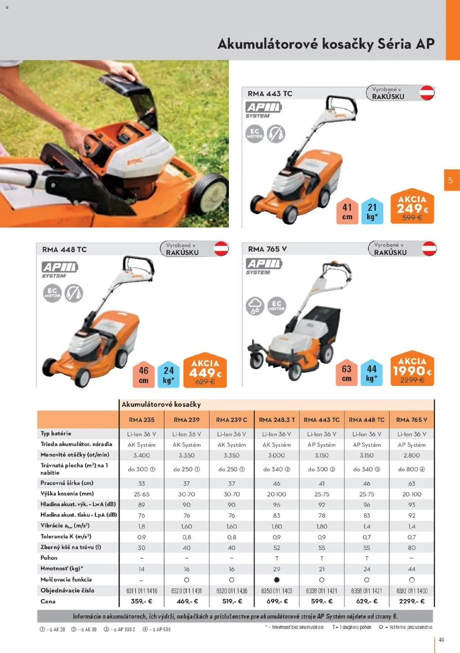 Nové STIHL akcie – leták je platný od 19.08.2026 | Strana: 49 | Produkty: Kosačky, Kôš, Batérie