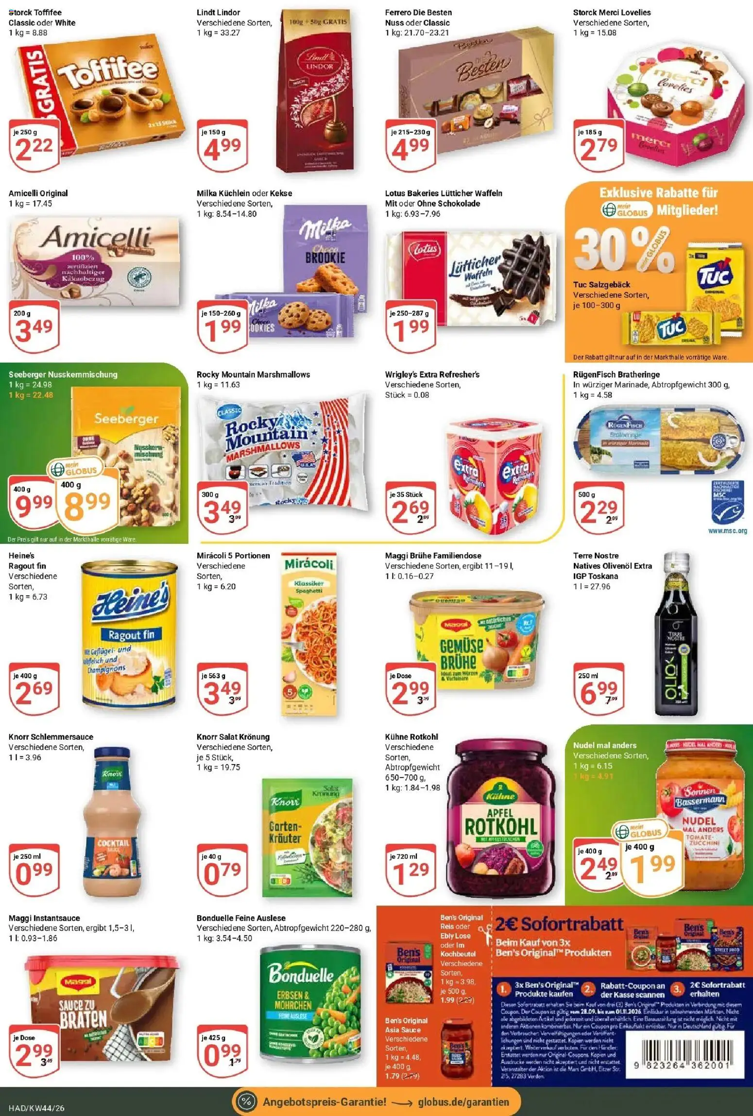 Globus Prospekt Halle (saale) – gültig ab 26.10.2026 | Seite: 15 | Produkte: Rotkohl, Spaghetti, Milka, Kekse