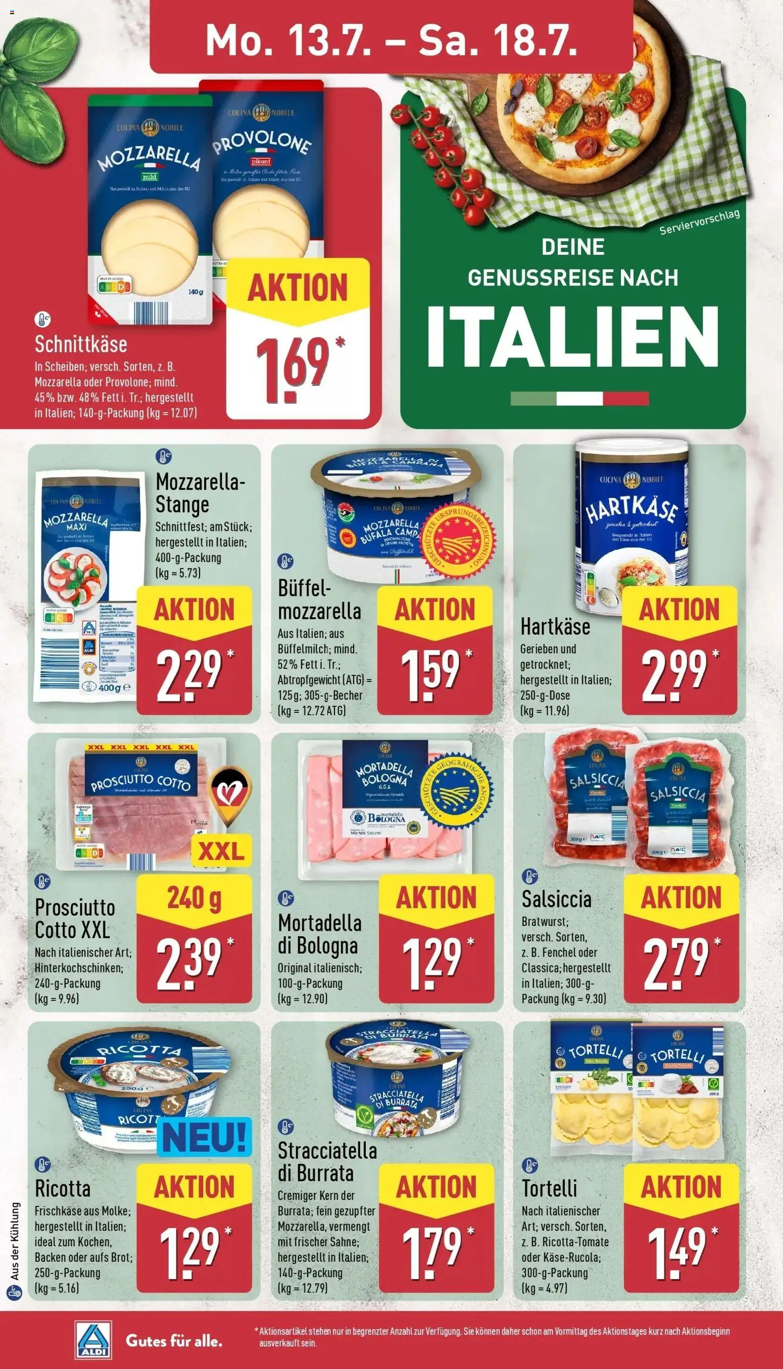 Aldi - ALDI Nord: Wochenangebote – gültig ab 12.07.2026 | Seite: 10 | Produkte: Milch, Mozzarella, Burrata, Frischkase