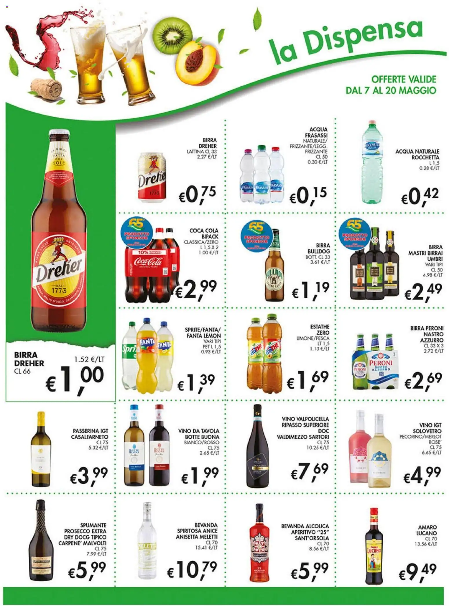 Volantino Coal del 07.05.2026 | Pagina: 12 | Prodotti: Birra, Prosecco, Acqua, Coca Cola