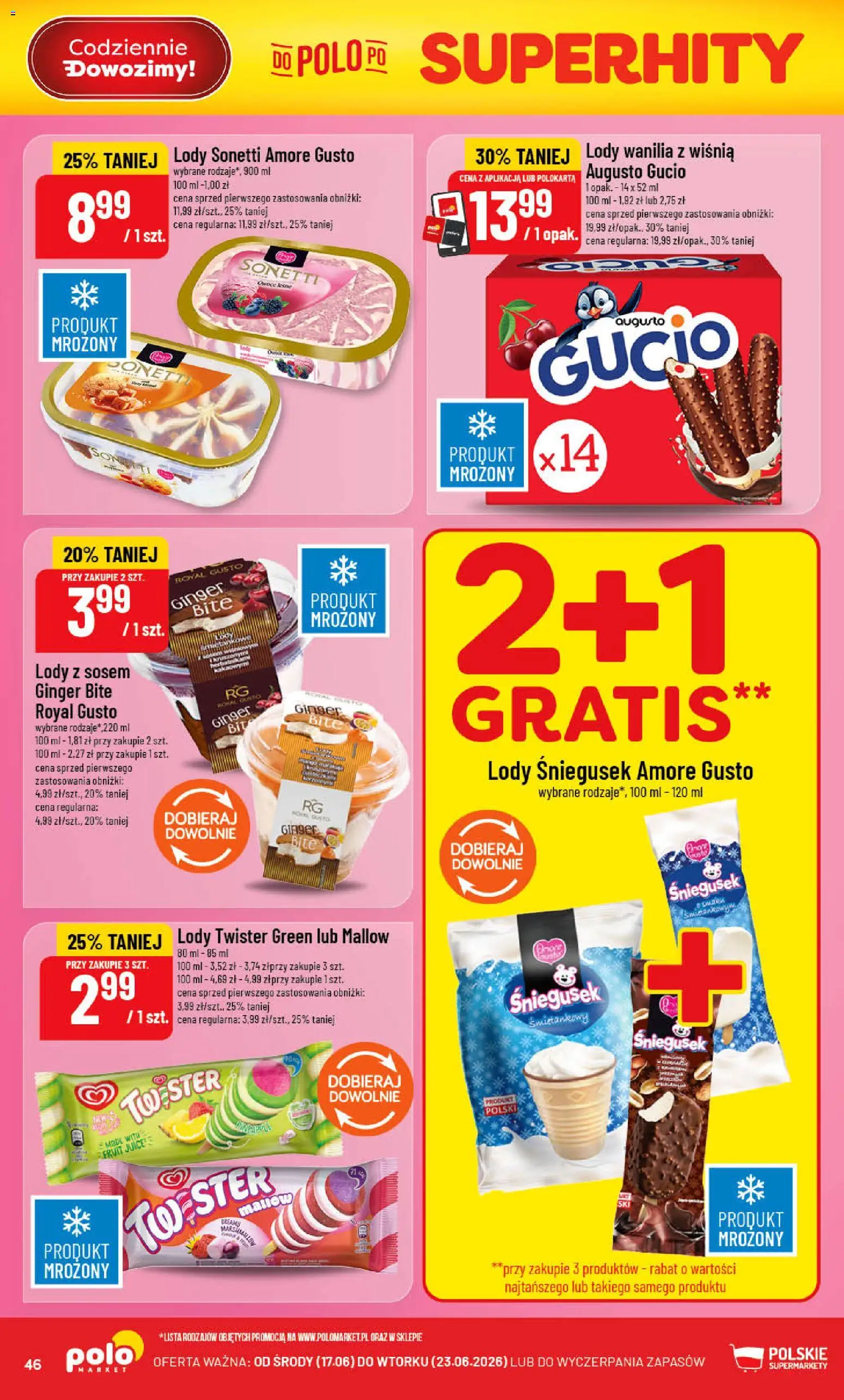 POLOmarket gazetka od 17.06.2026 | Strona: 46 | Produkty: Lody, Owoce