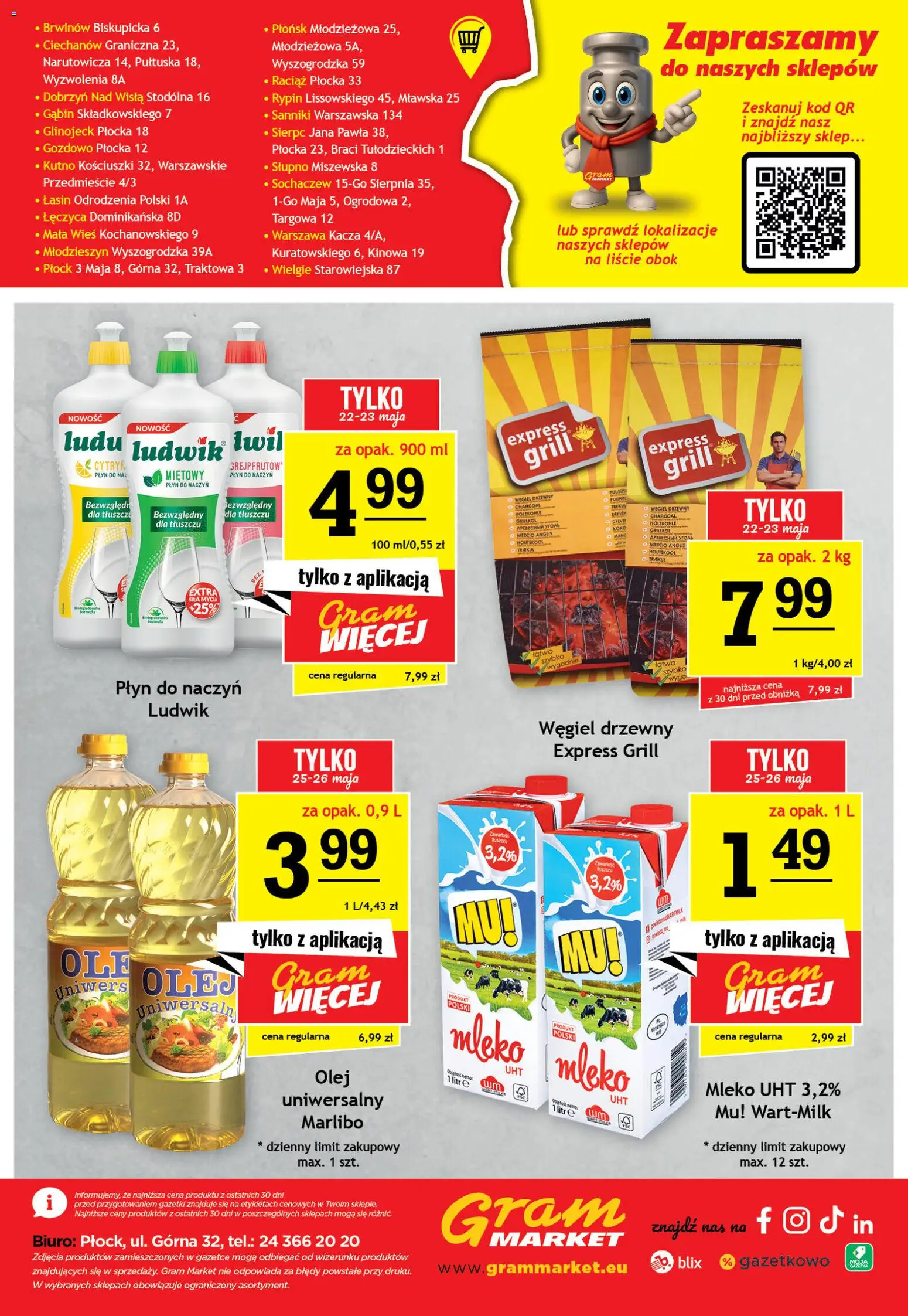 Gram Market gazetka od 20.05.2026 | Strona: 16 | Produkty: Grill, Mleko, Olej