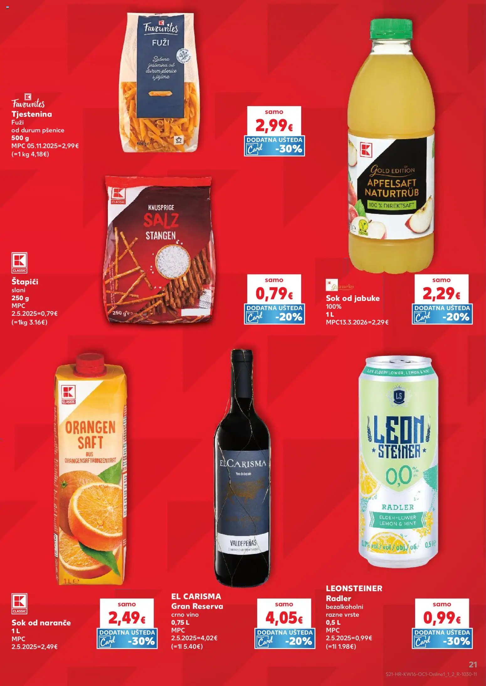 Kaufland HR akciós ujság - amely érvényes a következő dátumtól: 15.04.2026 | Oldal: 21 | Termékek: Radler