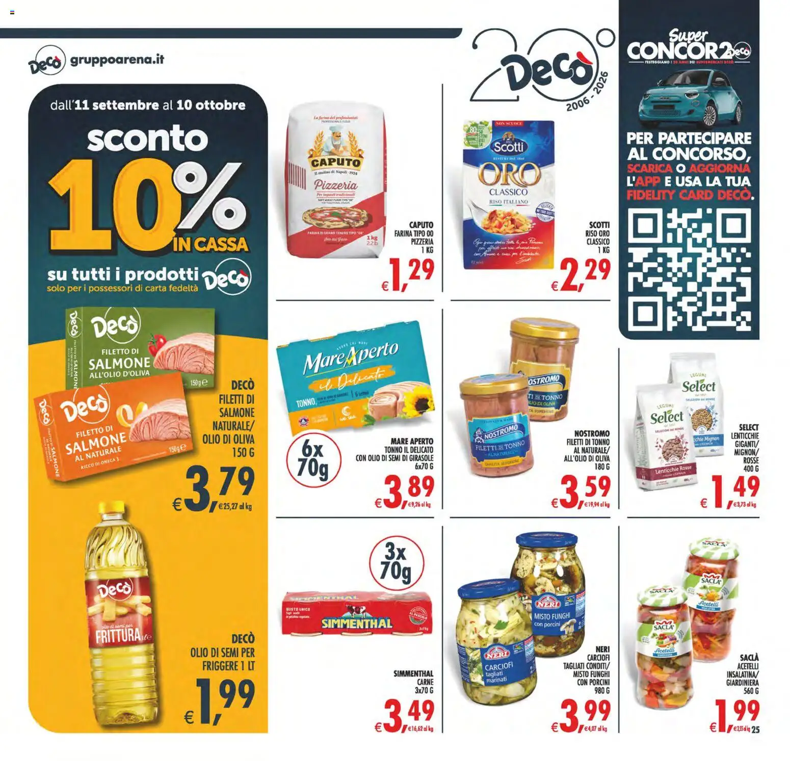 Volantino Decò del 11/09/2026 | Pagina: 25 | Prodotti: Salmone, Farina, Funghi, Olio di Oliva