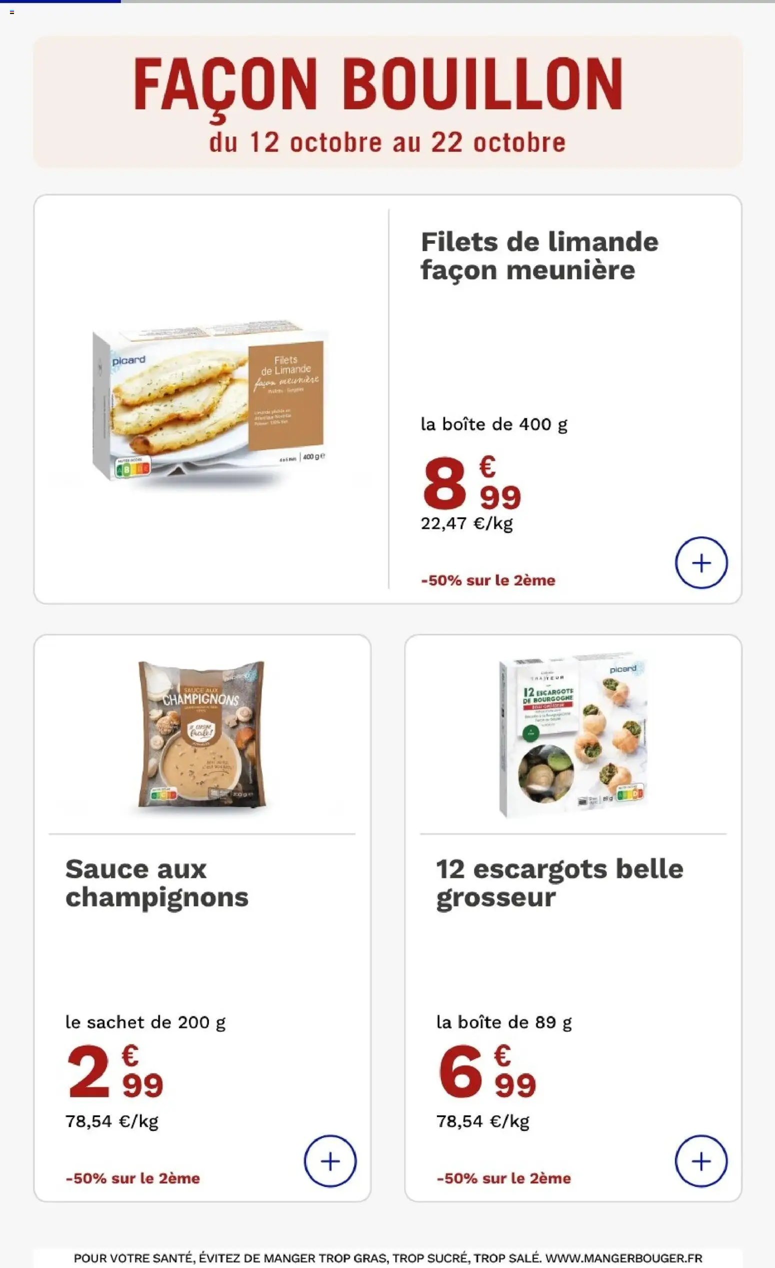 {H1} | Page: 6 | Produits: Filets de limande, Escargots, Bourgogne, Bouillon