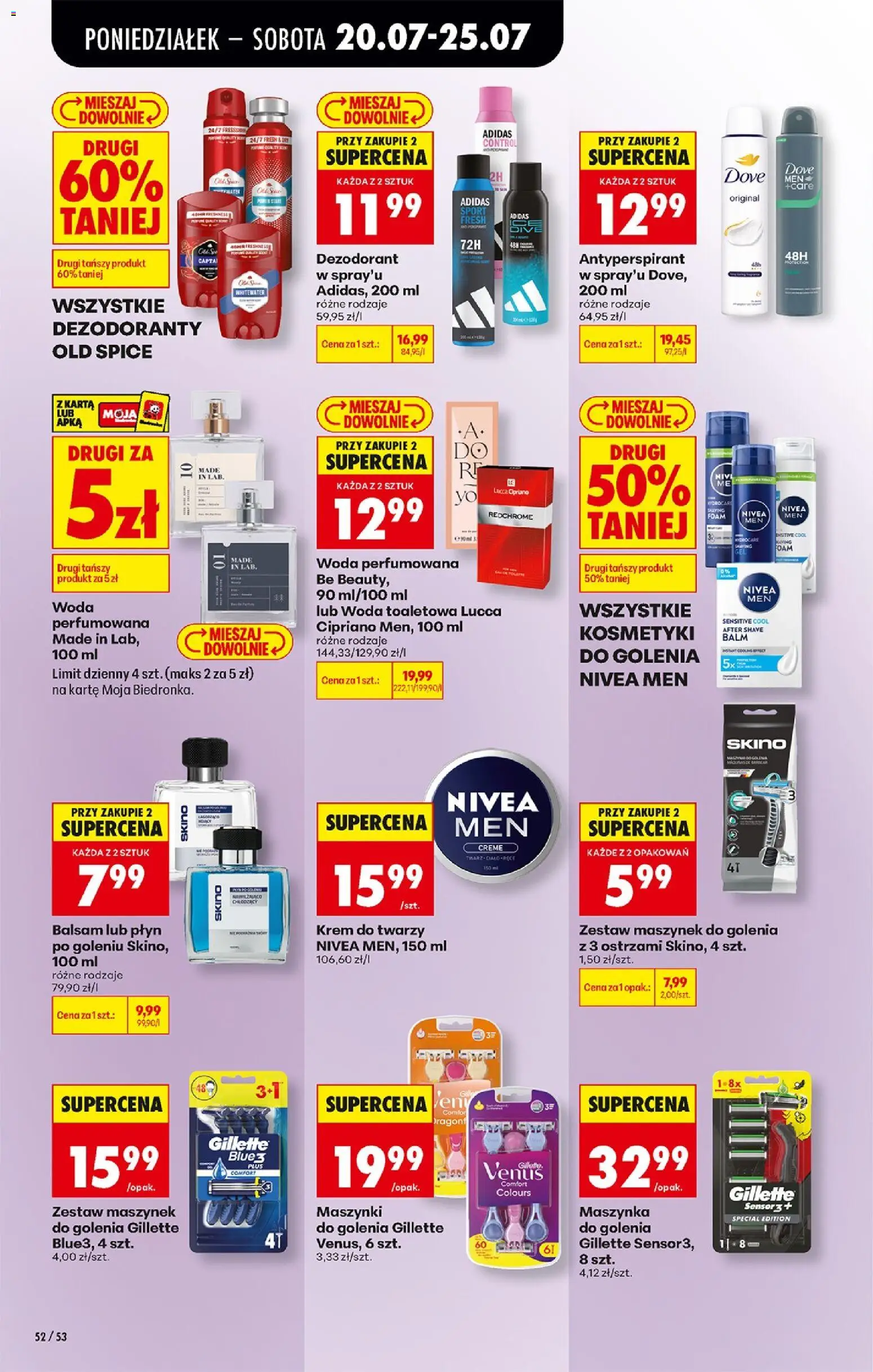 Biedronka Polsko leták od 20.07.2026 | Strana: 70 | Produkty: Nivea, Krém, Old Spice, Dove