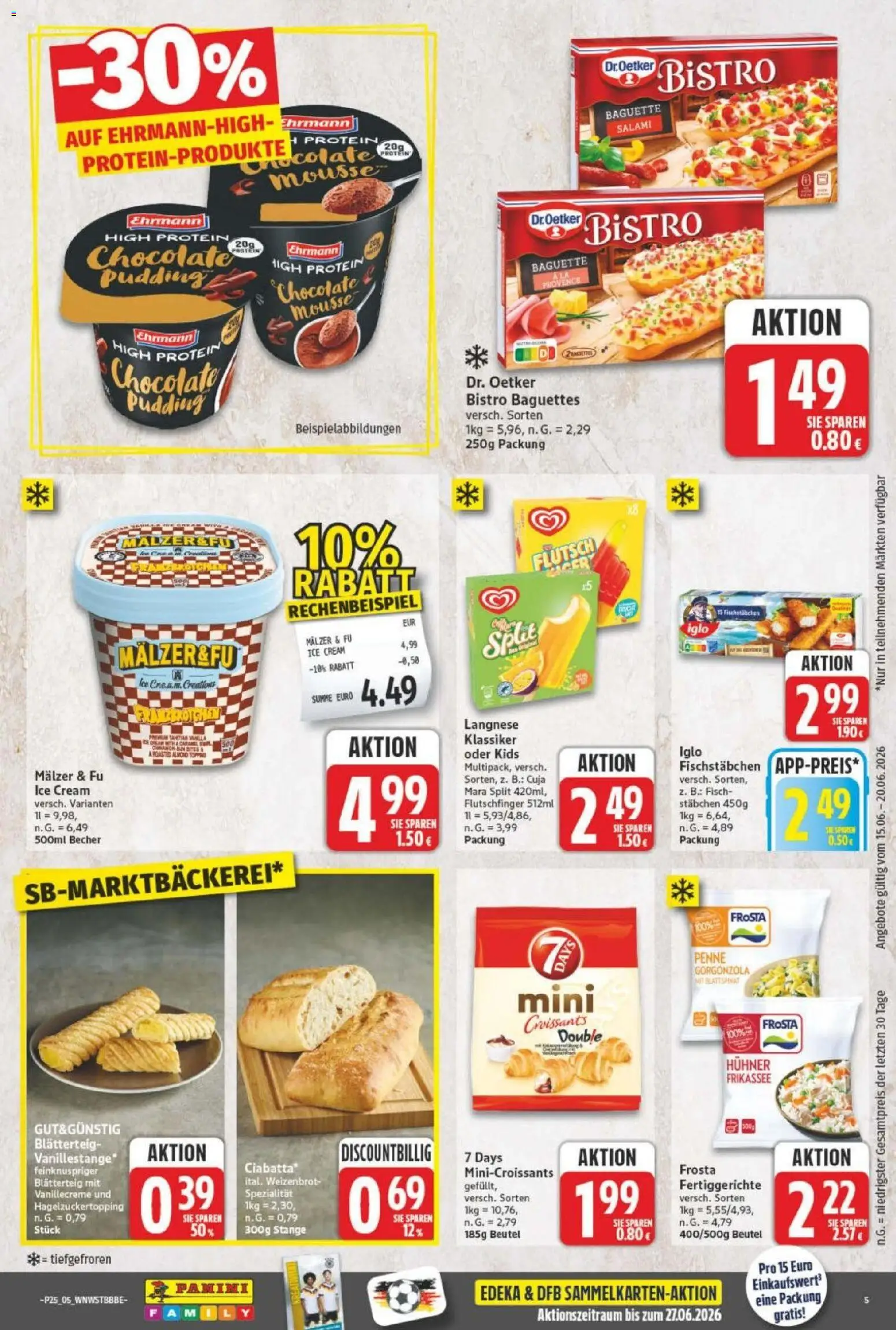 NP Discount Prospekt – gültig ab 15.06.2026 | Seite: 5 | Produkte: Iglo, Baguette, Fischstabchen, Fertiggerichte