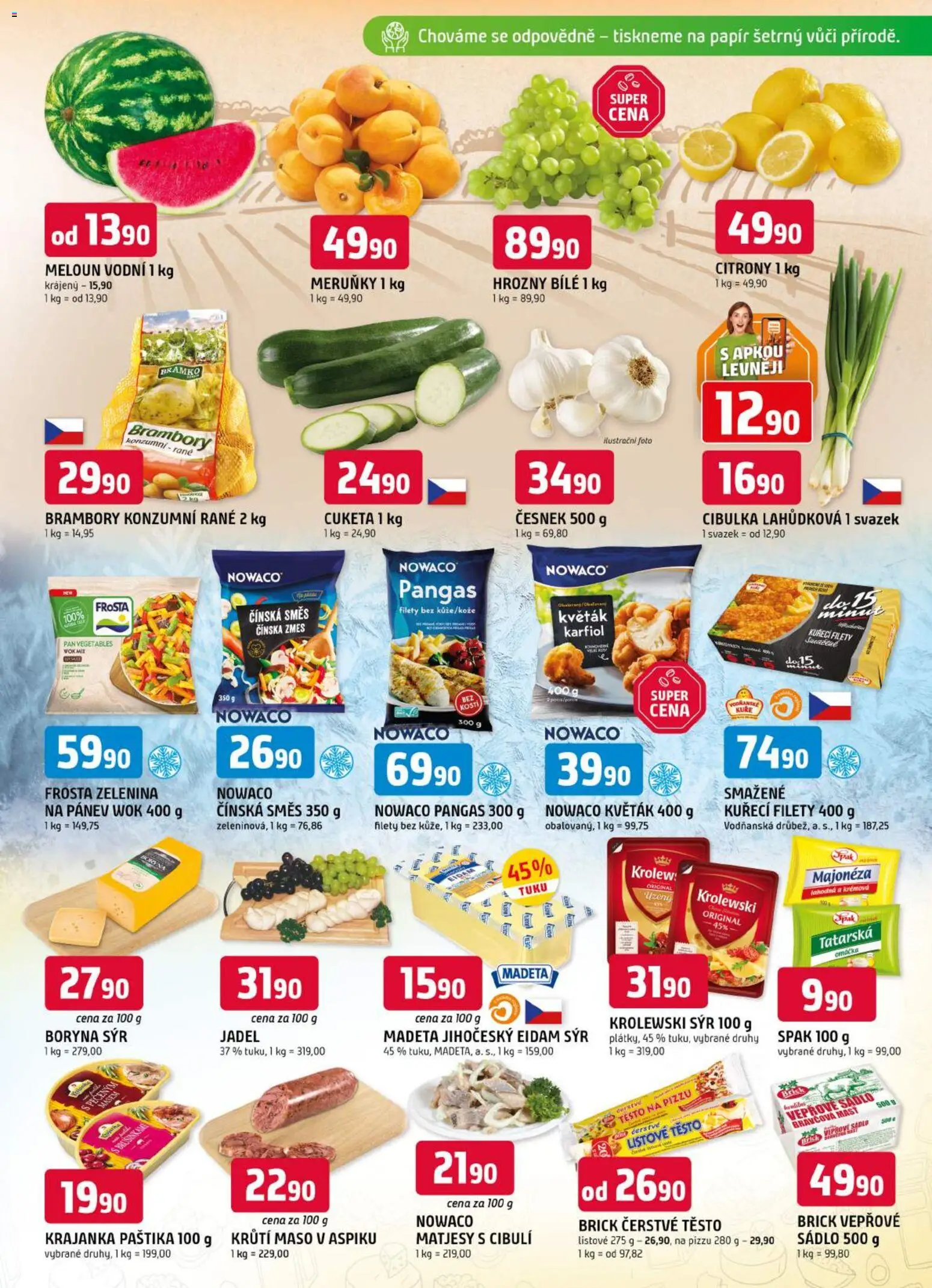 Trefa leták od 08.07.2026 | Strana: 3 | Produkty: Matjesy s cibulí, Květák, Brambory, Česnek