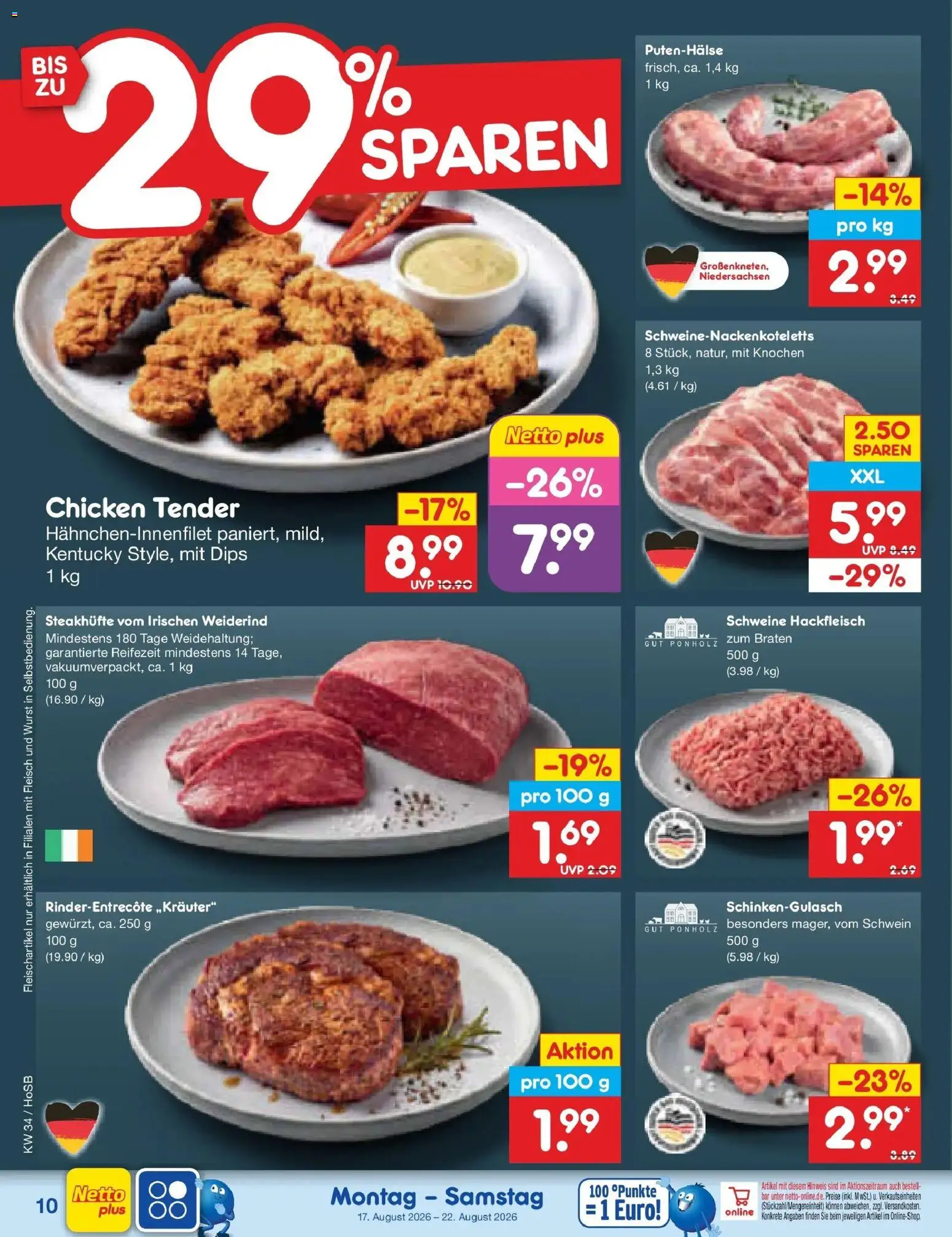 Netto Marken-Discount Prospekt Hannover – gültig ab 17.08.2026 | Seite: 12 | Produkte: Wurst, Fleisch, Hackfleisch