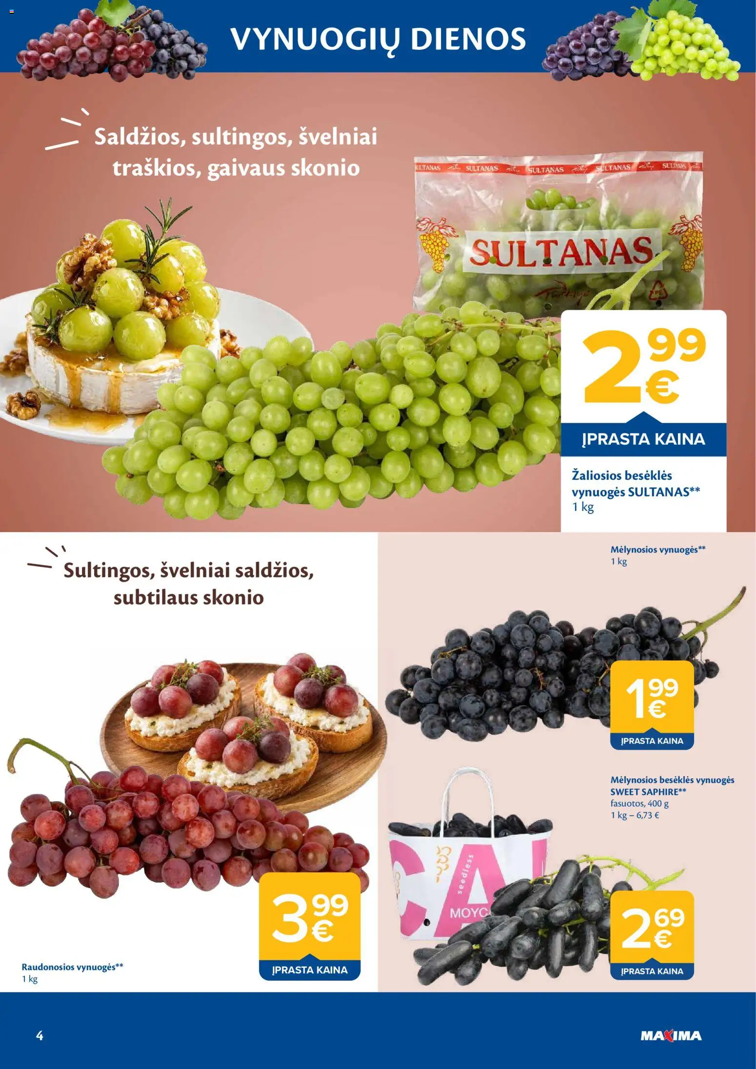 MAXIMA akcijos nuo 2026.09.08 | Puslapis: 4 | Prekių: Vynuogės