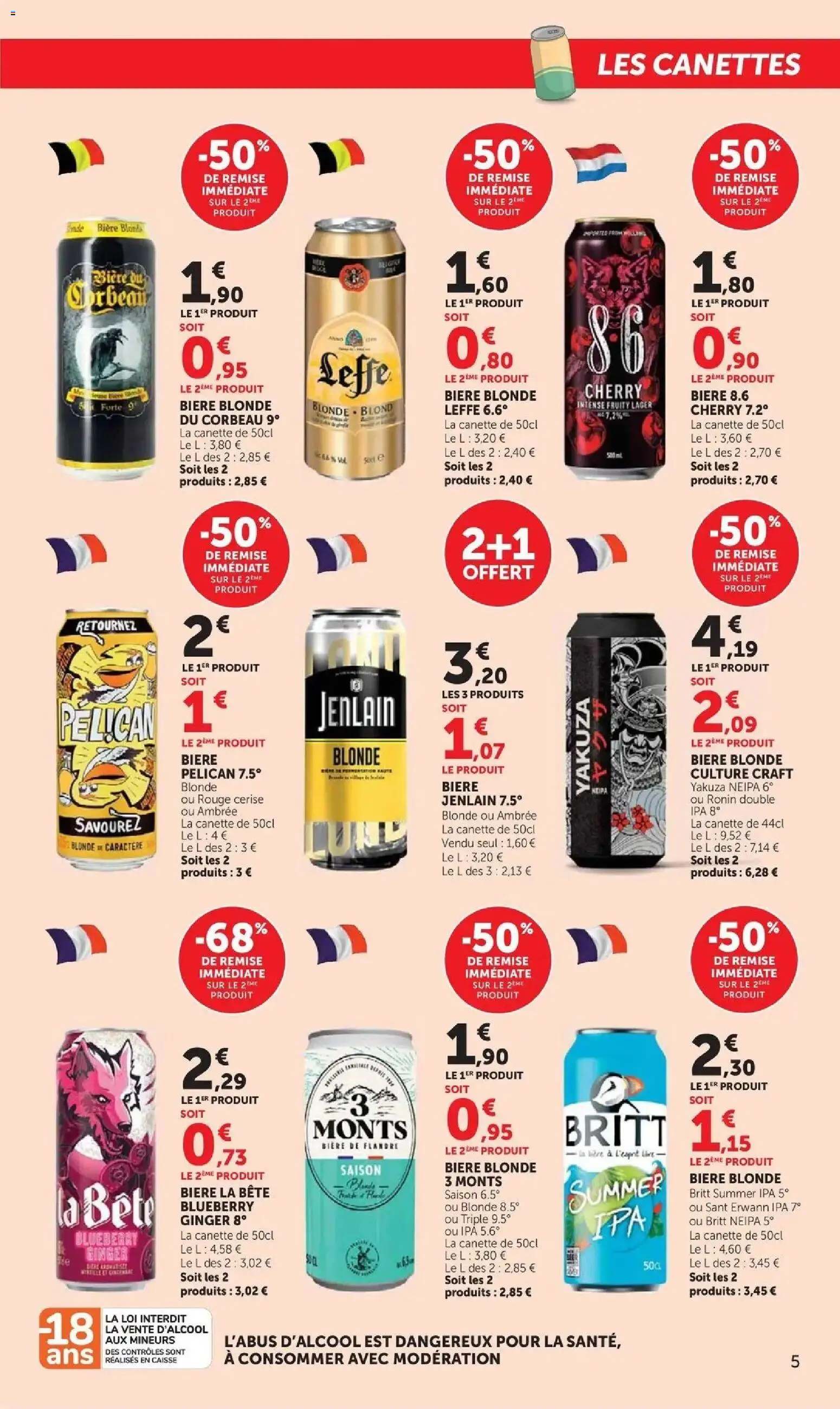 {H1} | Page: 5 | Produits: Leffe, Bière blonde, Bière, Cerise
