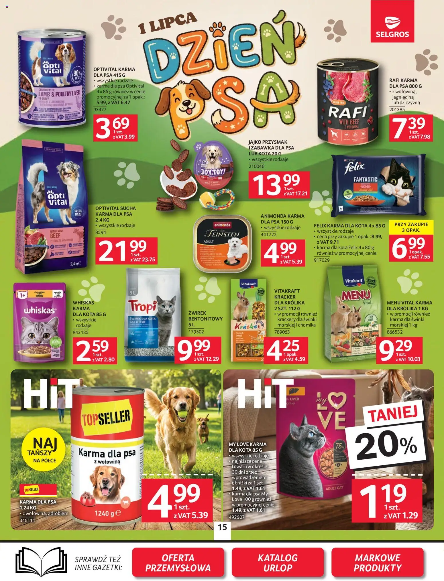 Selgros cash&carry gazetka od 18.06.2026 | Strona: 15 | Produkty: Żwirek dla kota, Jagnięcina, Sucha karma dla psa, Wołowina