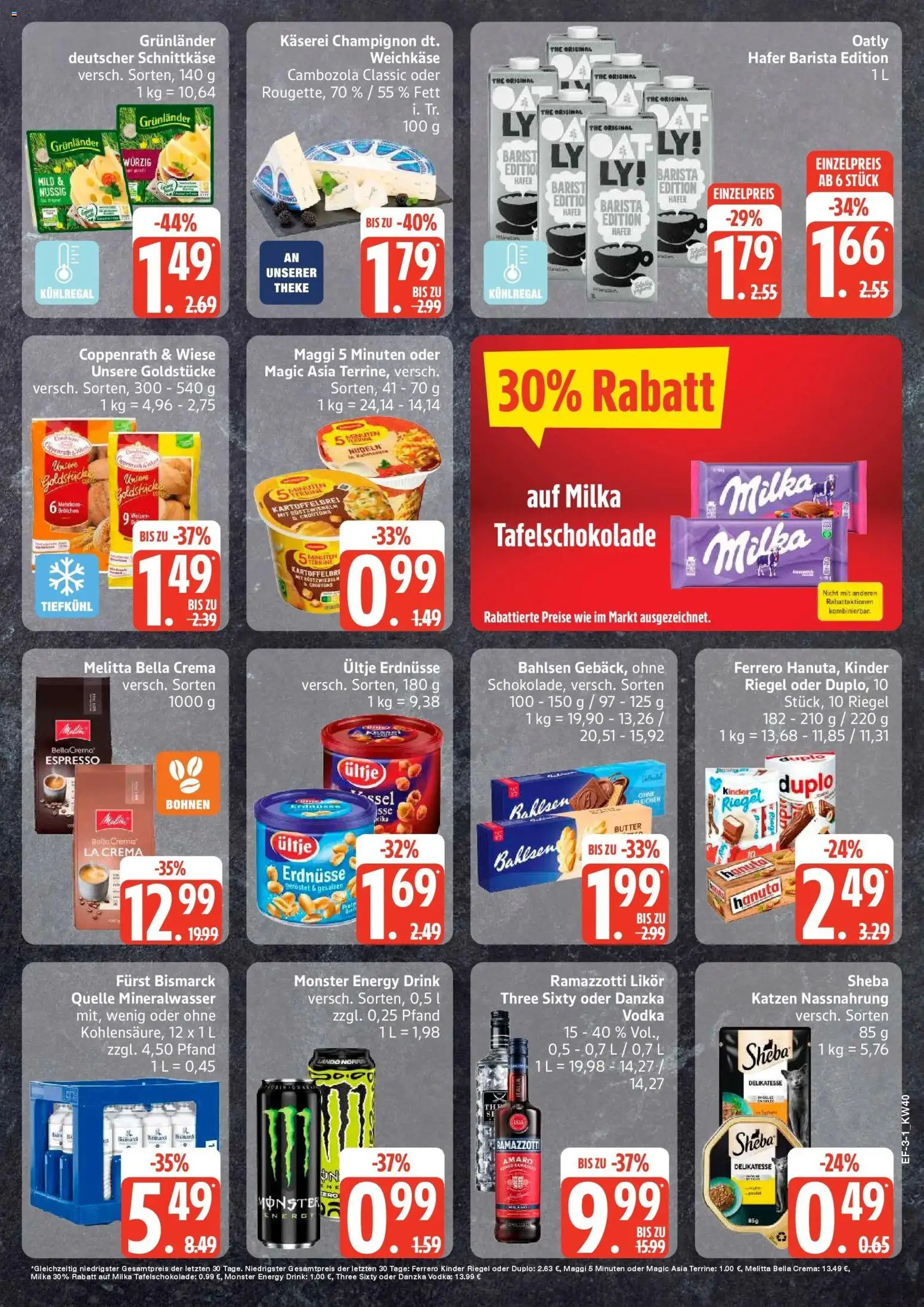 Edeka Prospekt Hamburg (ab 28.09.2026) » Angebote Online | Seite: 3 | Produkte: Erdnüsse, Kinder riegel, Monster, Vodka