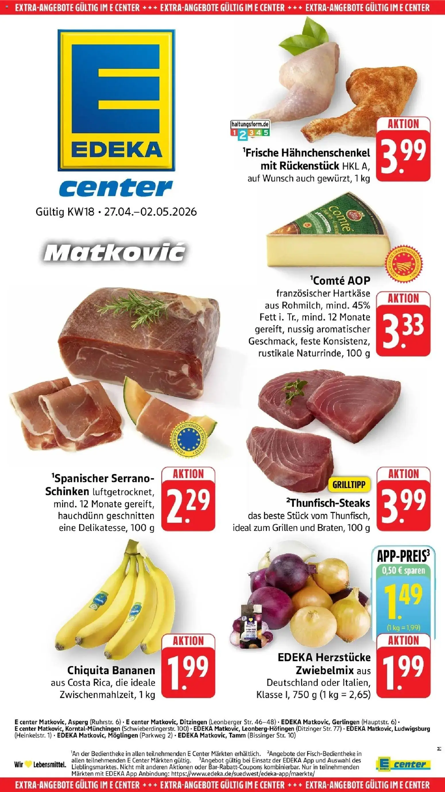Edeka prospekt Möglingen	 – gültig ab 27.04.2026 | Seite: 53 | Produkte: Hahnchenschenkel, Bananen, Schinken, Steak