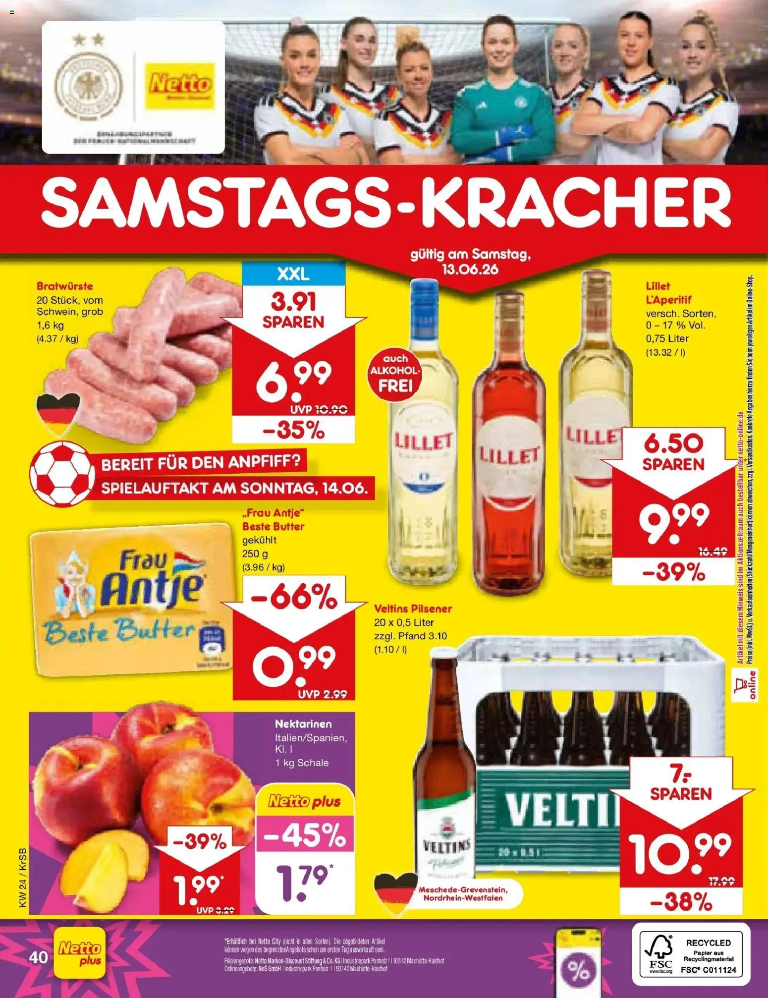 Netto Marken-Discount Prospekt Jüchen – gültig ab 08.06.2026 | Seite: 58 | Produkte: Butter, Nektarinen, Lillet, Veltins