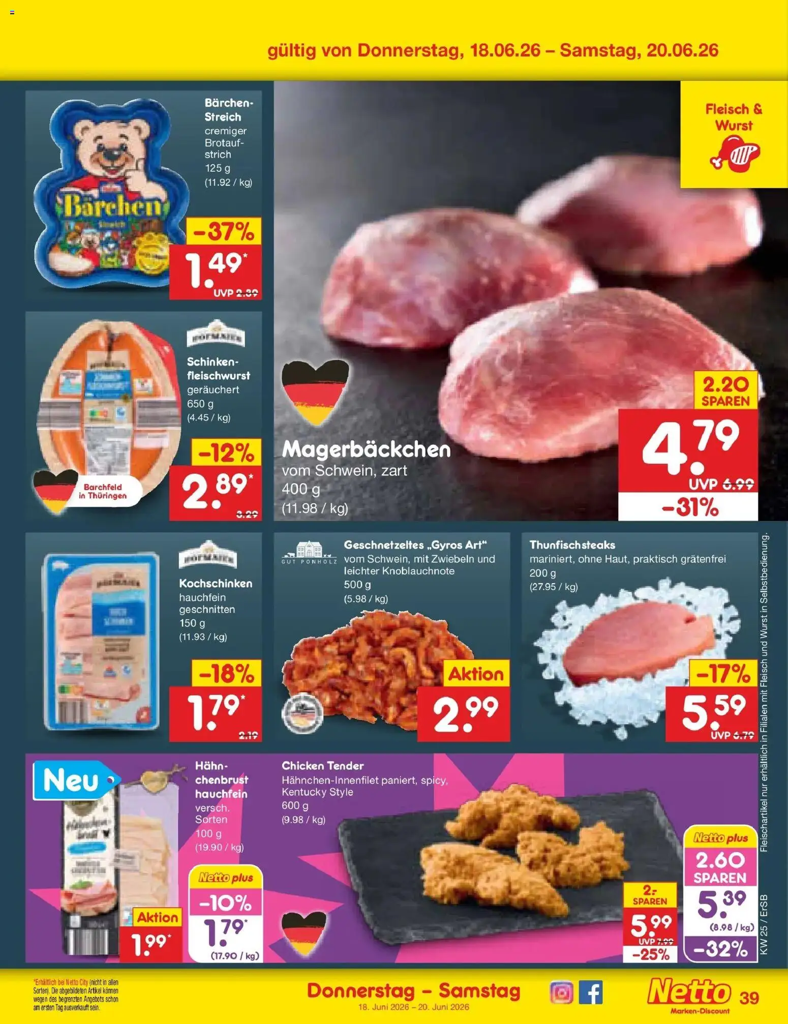 Netto Marken-Discount Prospekt Nordhausen – gültig ab 14.06.2026 | Seite: 51 | Produkte: Zwiebeln, Wurst, Schinken, Fleisch